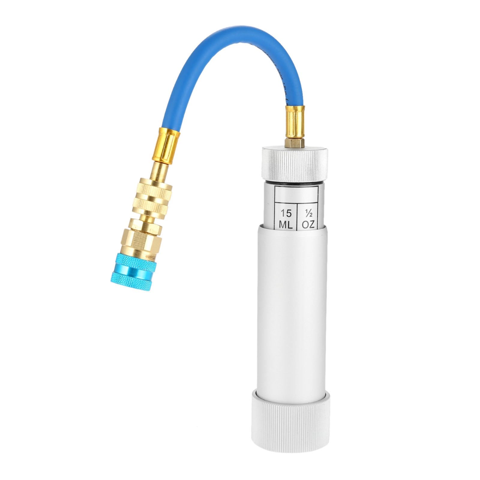 KHKFY AC Dye Oil Injector HVAC Oil Dye Injector with R134A Snap Quick Coupler for R134A R410A R22 R12 Refrigerant System with One Quarter SAE #LKH0817H383