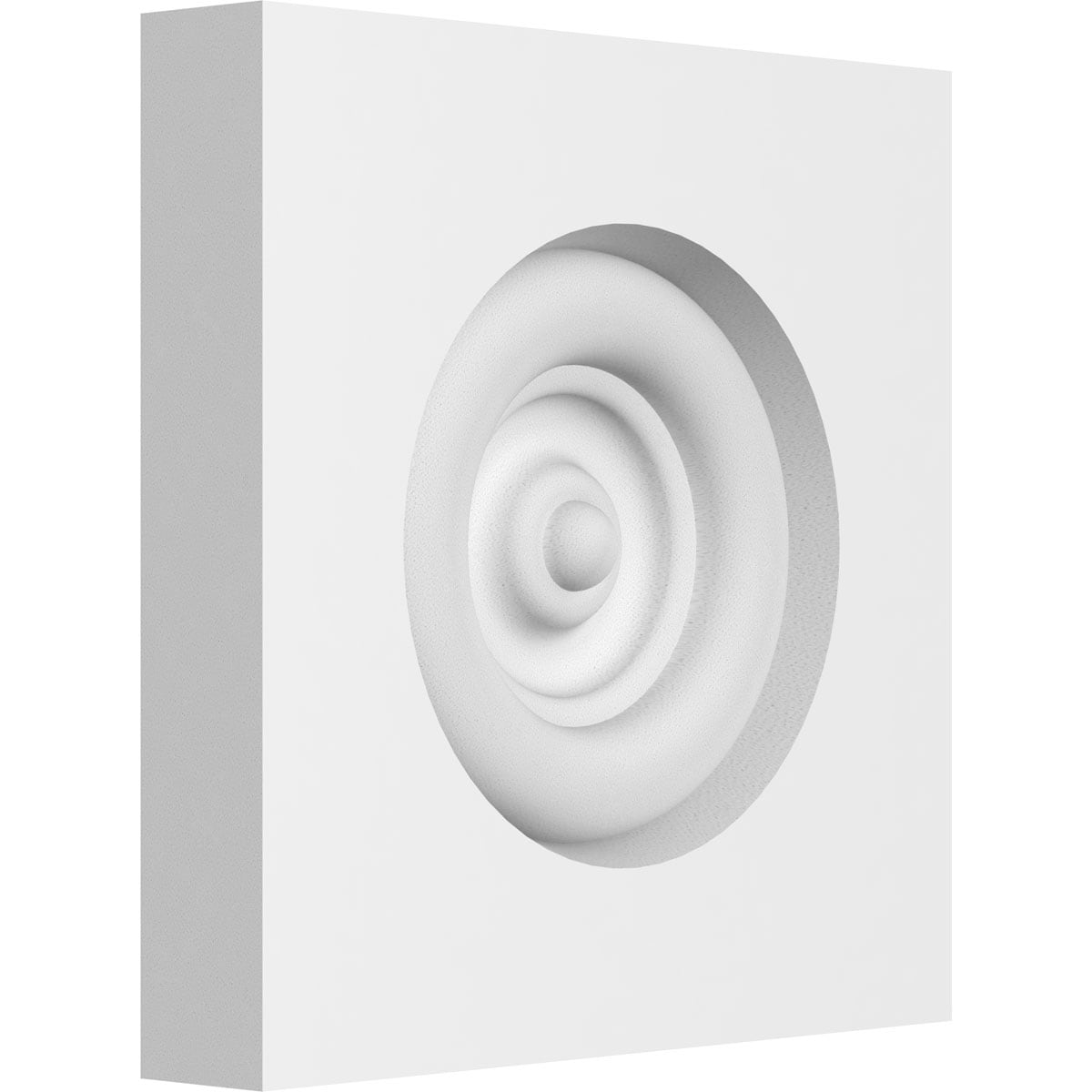 Ekena Millwork ROSP030X030X050SDG02 Standard Sedgwick Bullseye with Square Edge Bullseye 3-in x 3-in Square Unfinished PVC Rosette