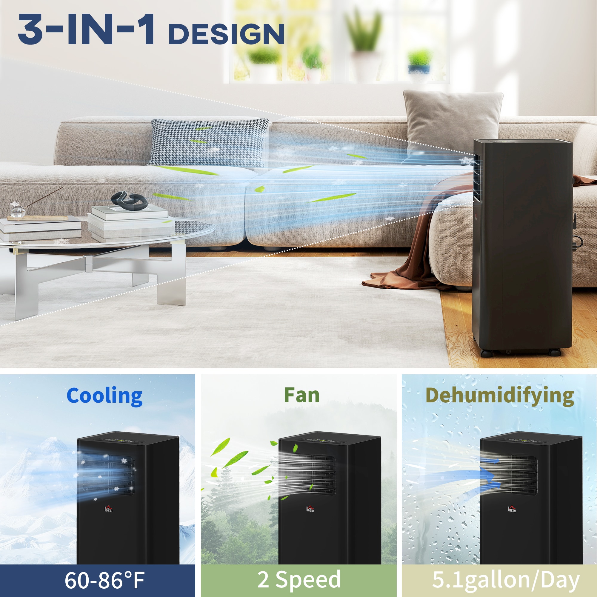 HomCom 823-051V81BK Portable-Air-Conditioners - View #9