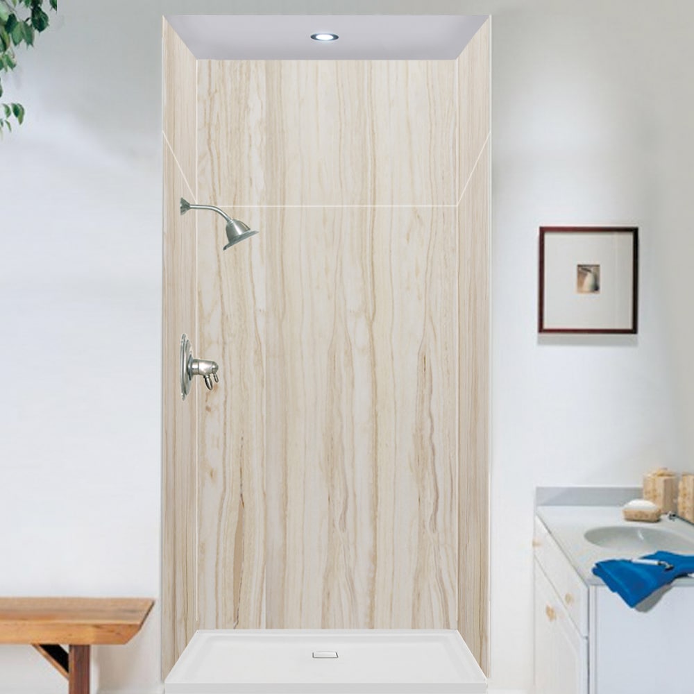 Transolid EWKX483696-43 Expressions 48-in W x 36-in D x 96.0-in H Sorento 3.0 -Piece Glue Up Alcove Shower panel kit