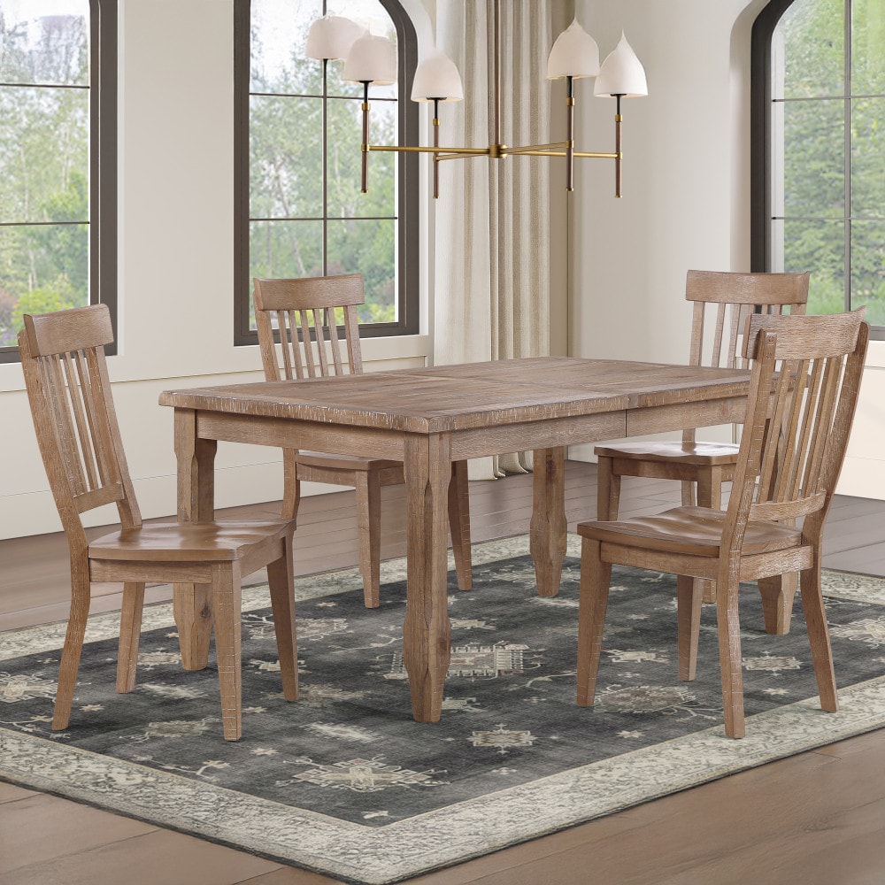 Riverdale Driftwood Brown Rustic Dining Room Set with Rectangular Table ( Seats 6 )