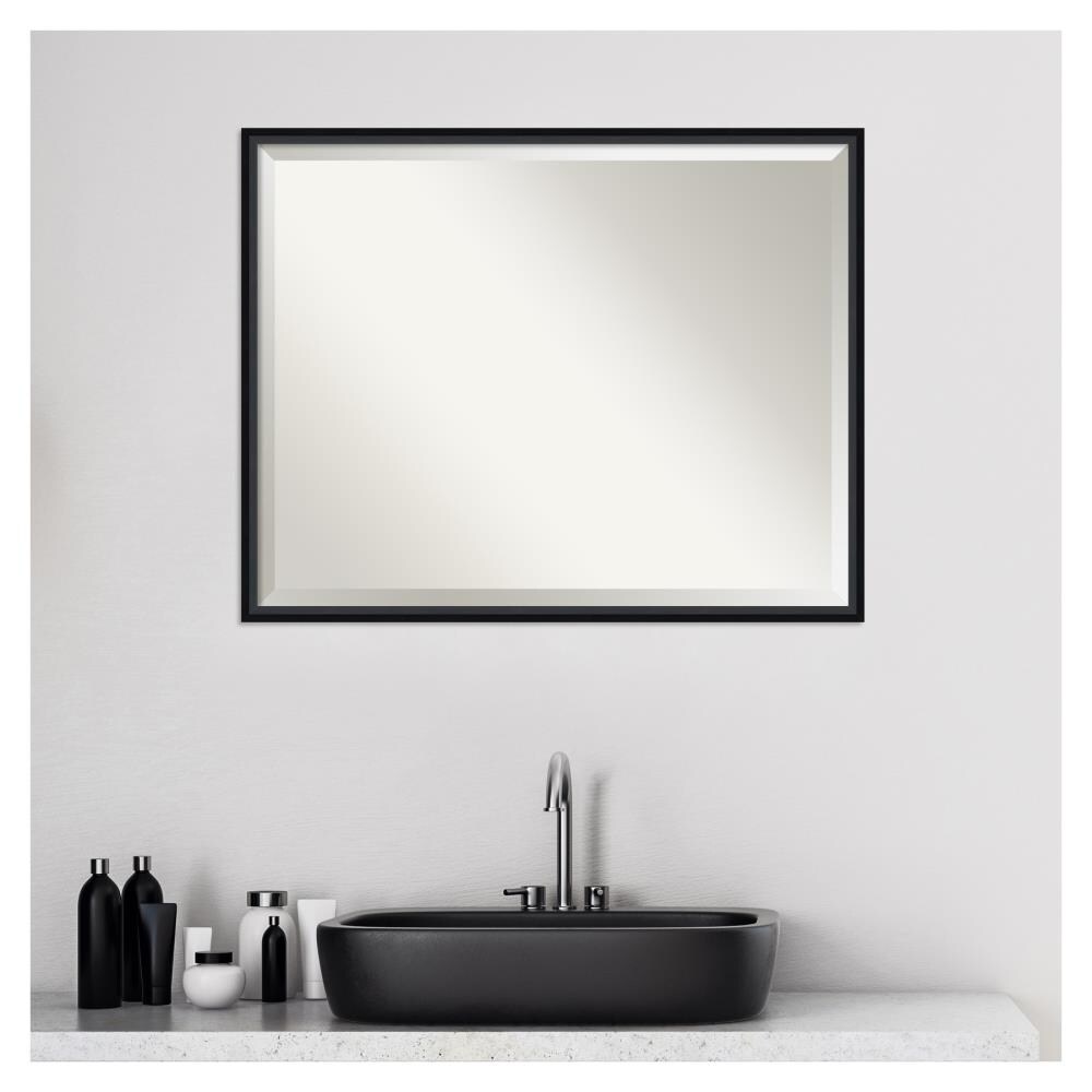 Various Custom Sizes Vanity Mirror Regency Mahogany Frame 29.9 x 42.9 in. Bathroom Mirror Black,Brown Amanti Art Custom Wood Bathroom Wall Mirror