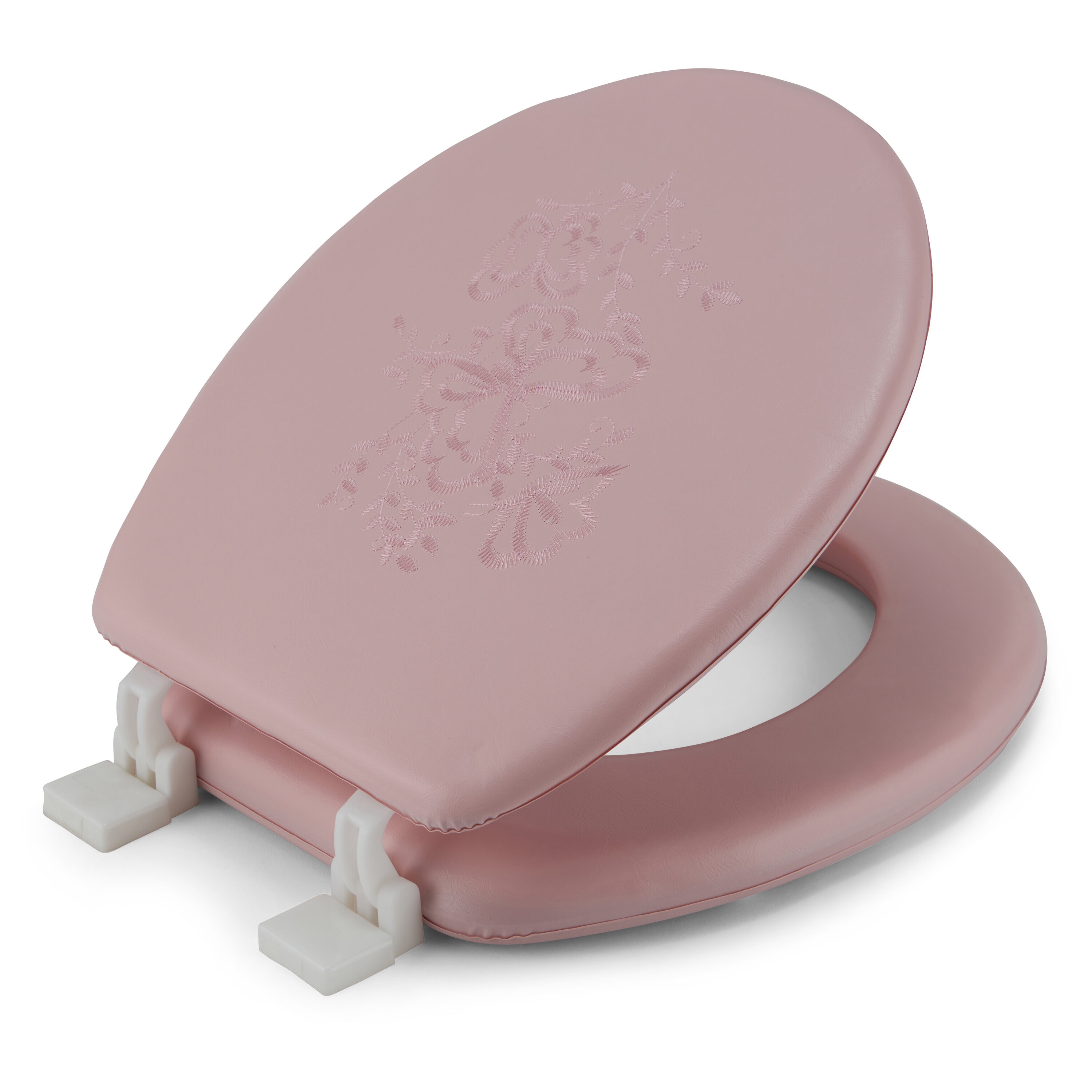 Bath Bliss Plastic Beige Round Padded Toilet Seat in the Toilet Seats  department at