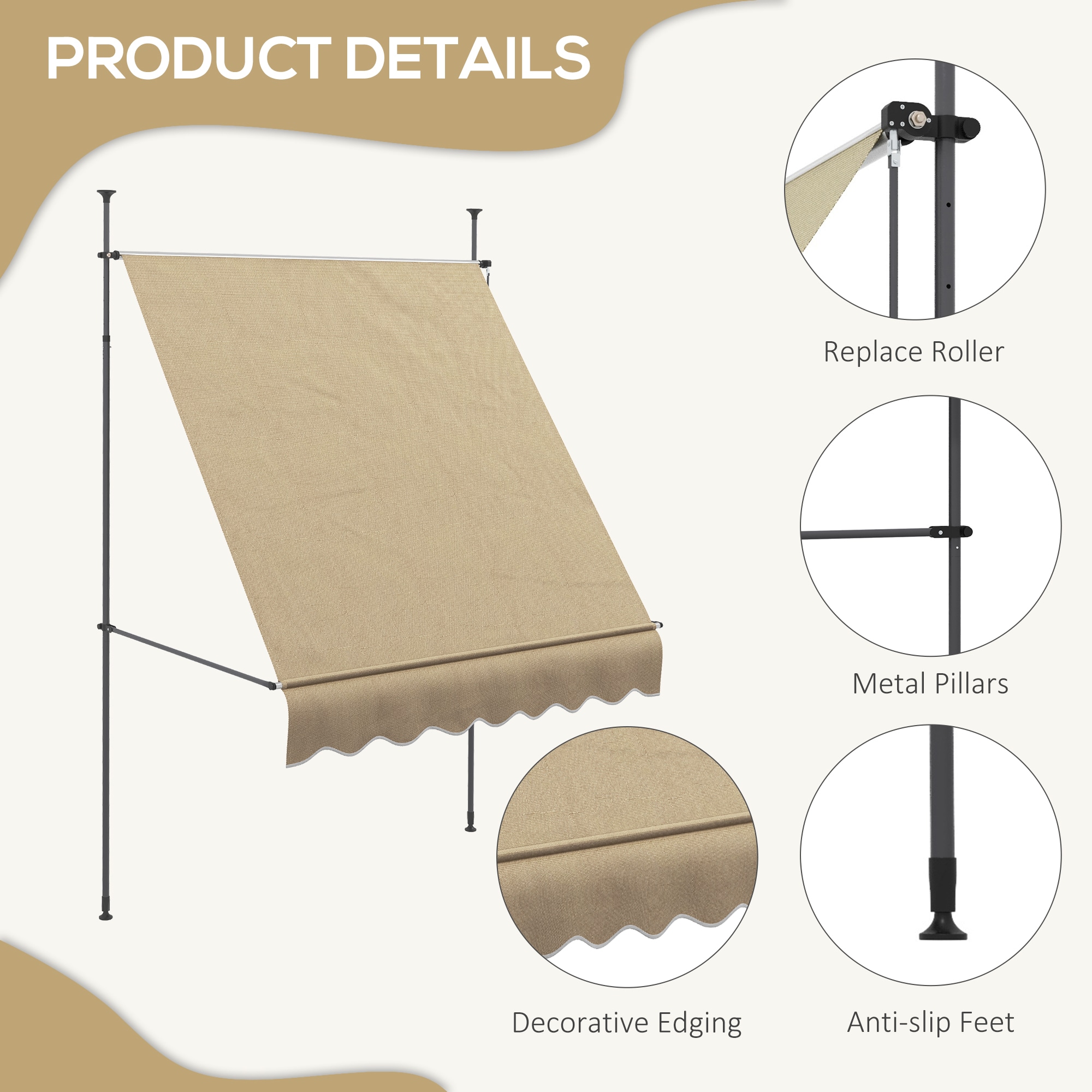 Outsunny 840-262V01BG awnings - View #8