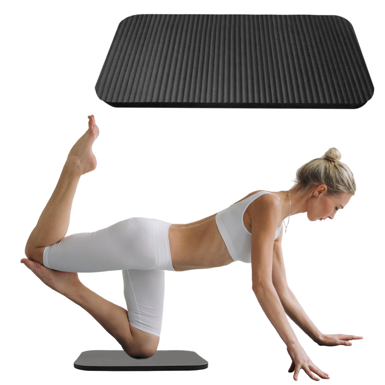 Adrinfly  Yoga Knee Pad Cushion Thick Rectangle Kneeling Pad for Exercise Pain Relief and Support for Knees Elbows Wrists and Back
