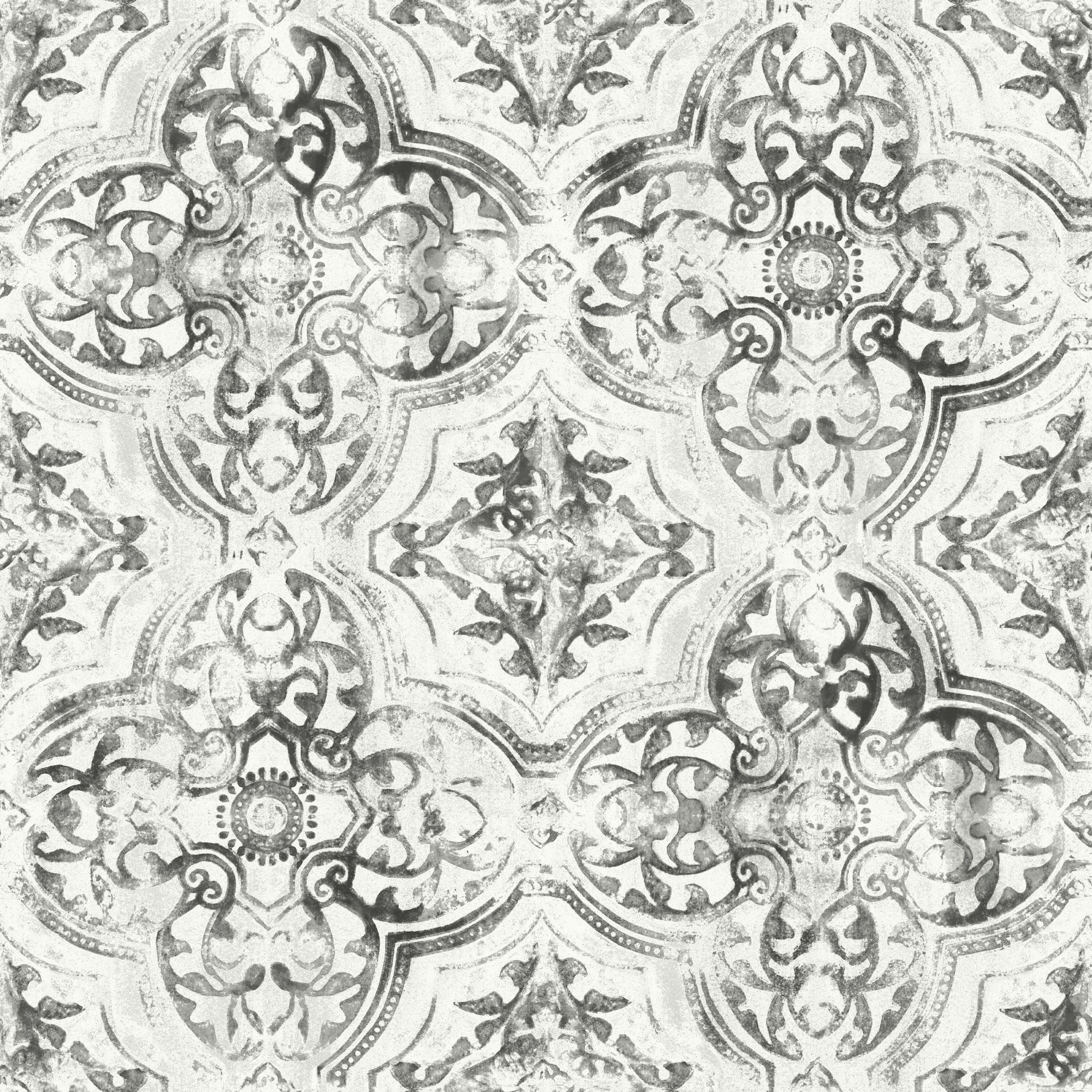 York Wallcoverings MN1890 Mediterranean 56.4-Sq. Feet Black Non-woven Novelty Prepasted Water Activated Paste Wallpaper
