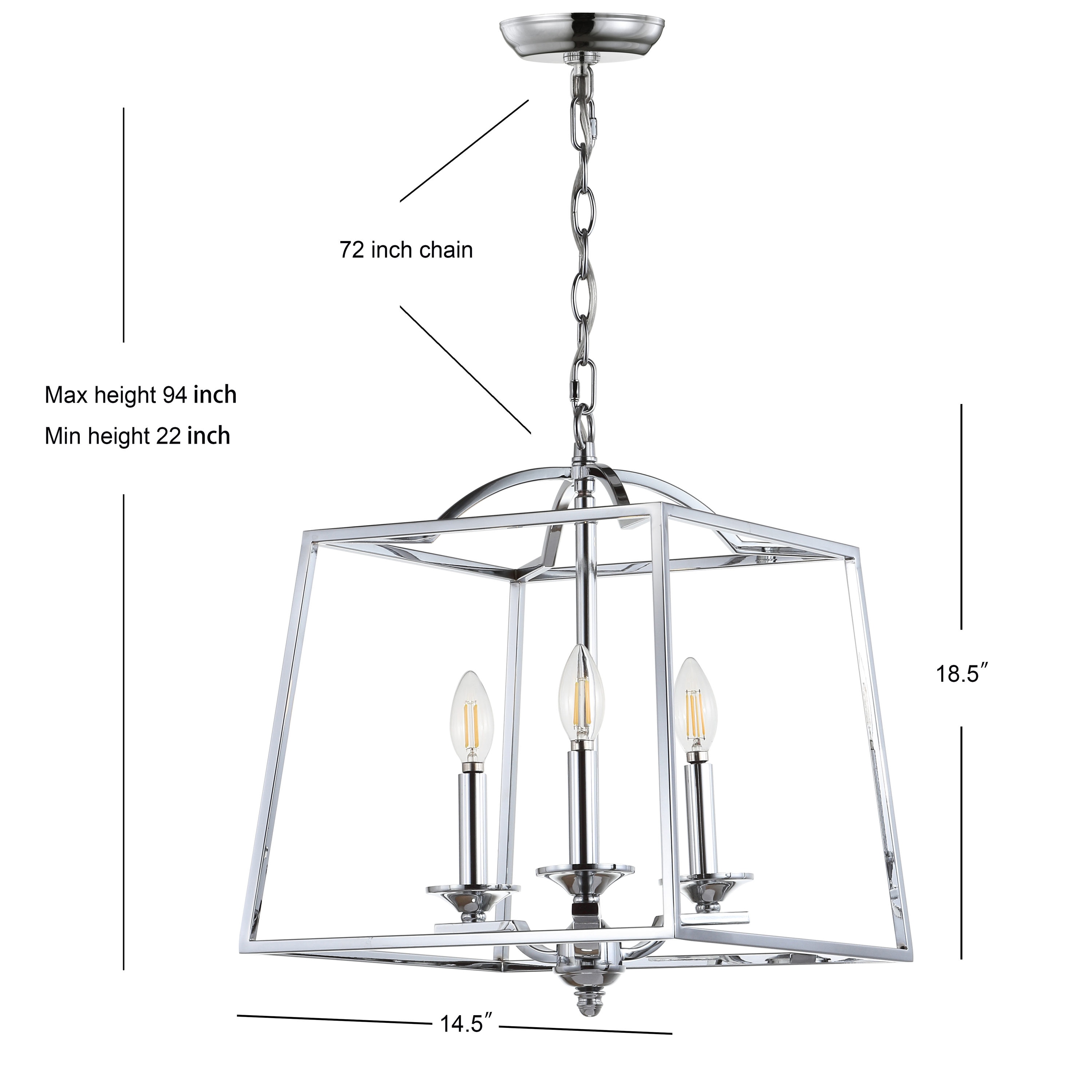 Chrome 14.5" 3-Light LED Pendant with Drum Shade