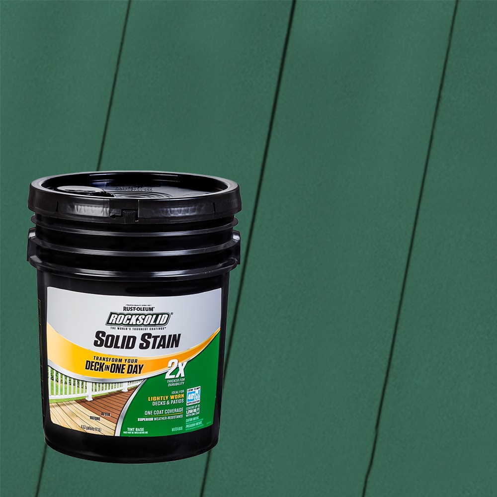 Rust-Oleum 319815T RockSolid 2X Solid Stain Pre-Tinted Forest Solid Exterior Wood Stain and Sealer in One ( 5-gallon )