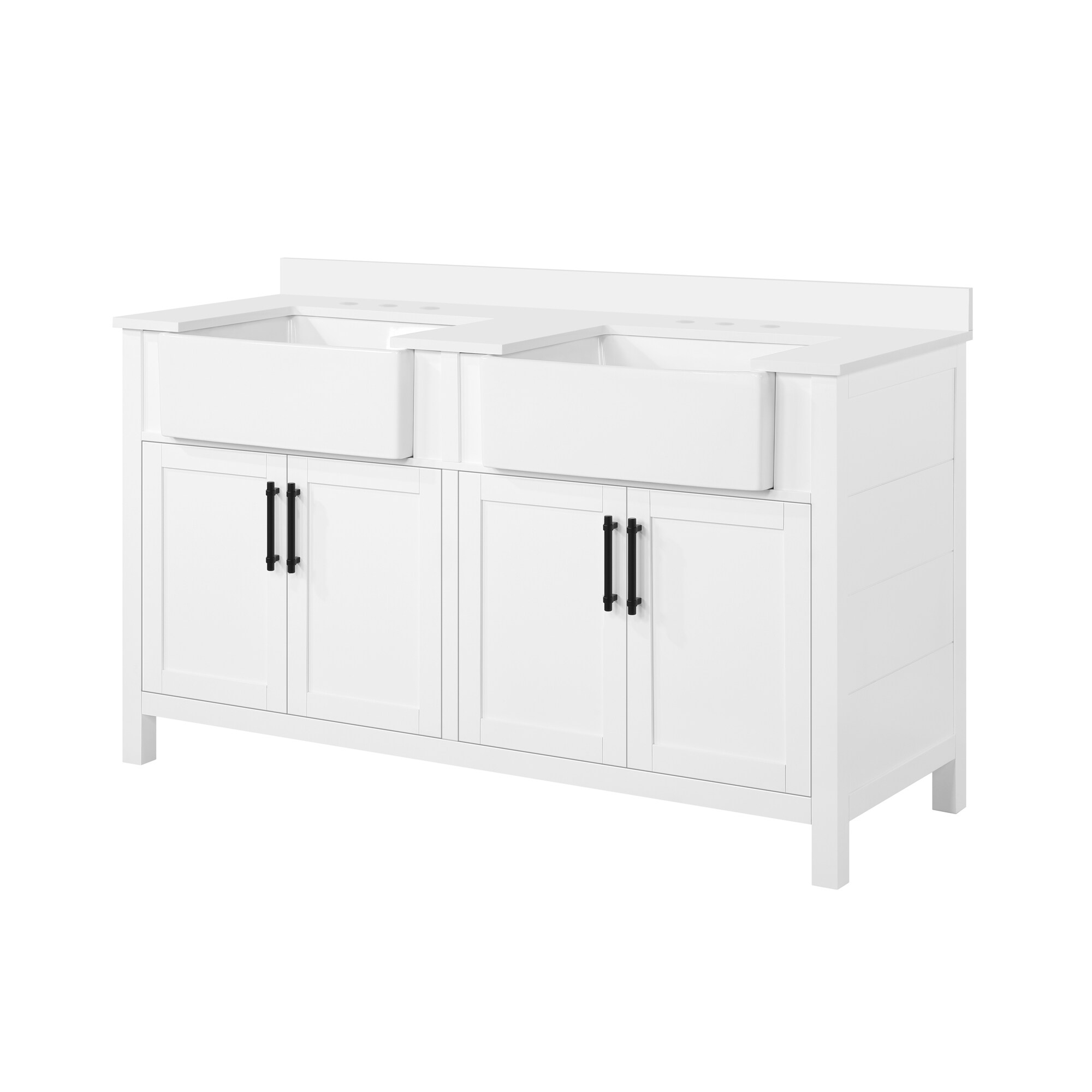 Ove Decors Cruz 60 in. Double Sink Bathroom Vanity in Pure White