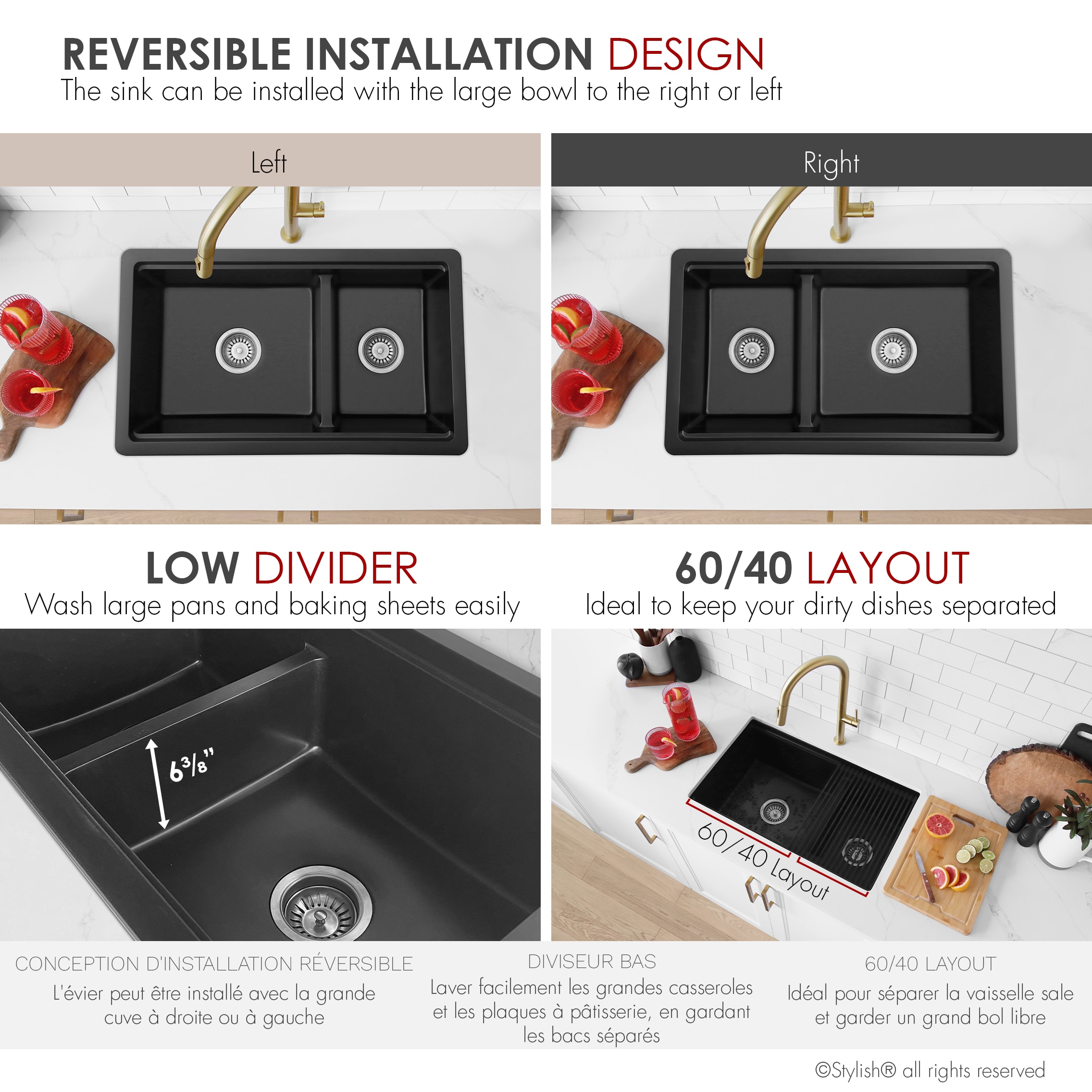 Stylish S-831WN Kitchen-Sinks - View #13