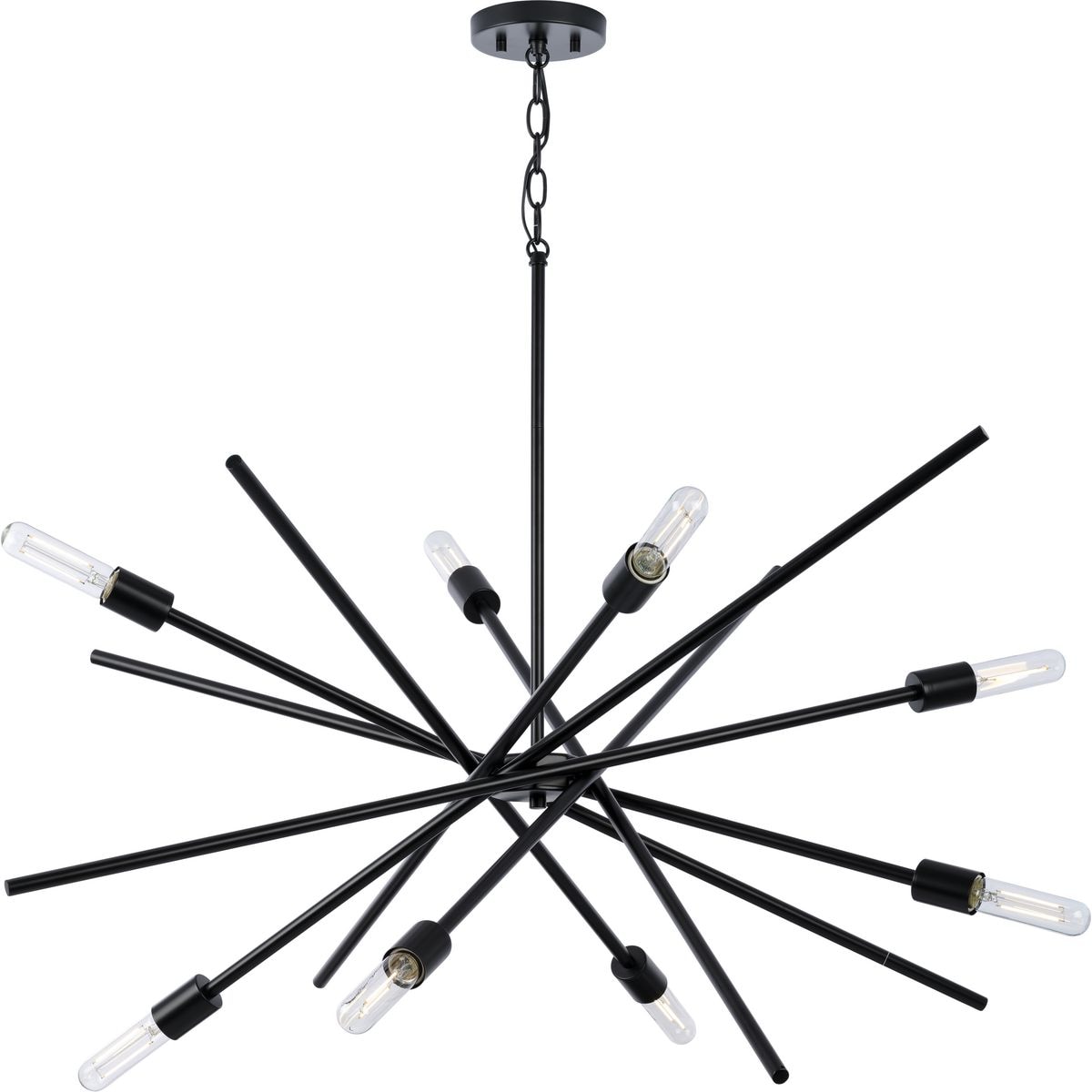 Progress Lighting Astra 8-Light Matte Black Modern/Contemporary Chandelier