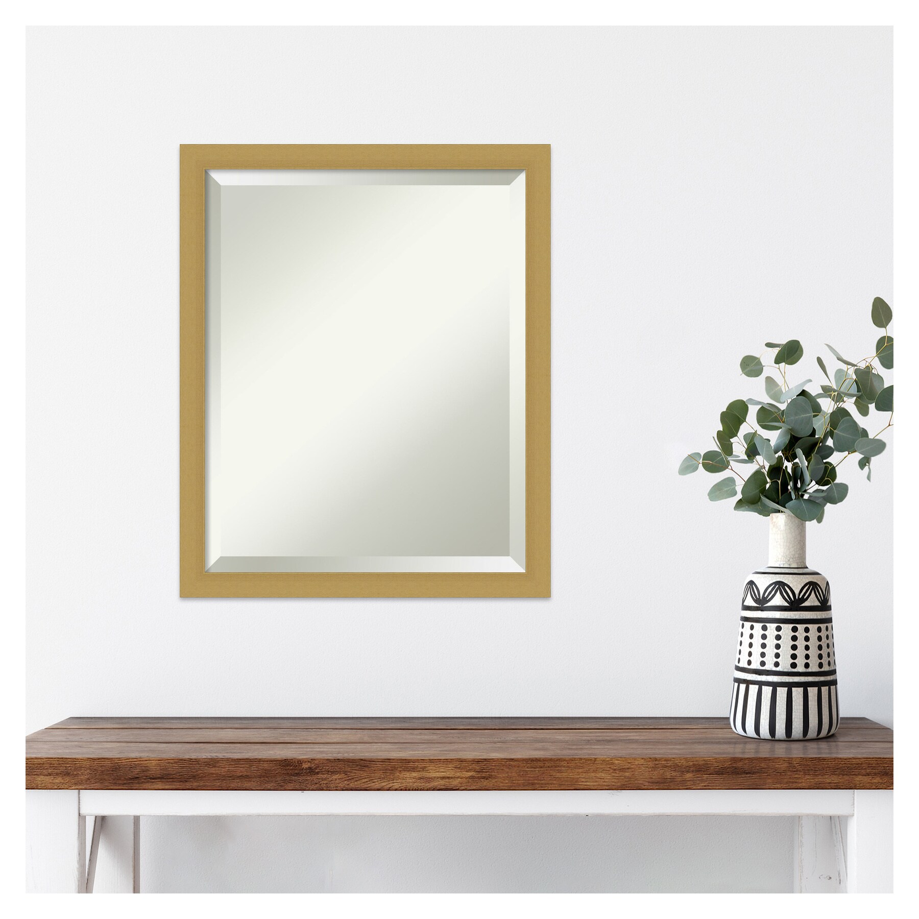 Grace Brushed Gold Narrow Rectangular Wall Mirror