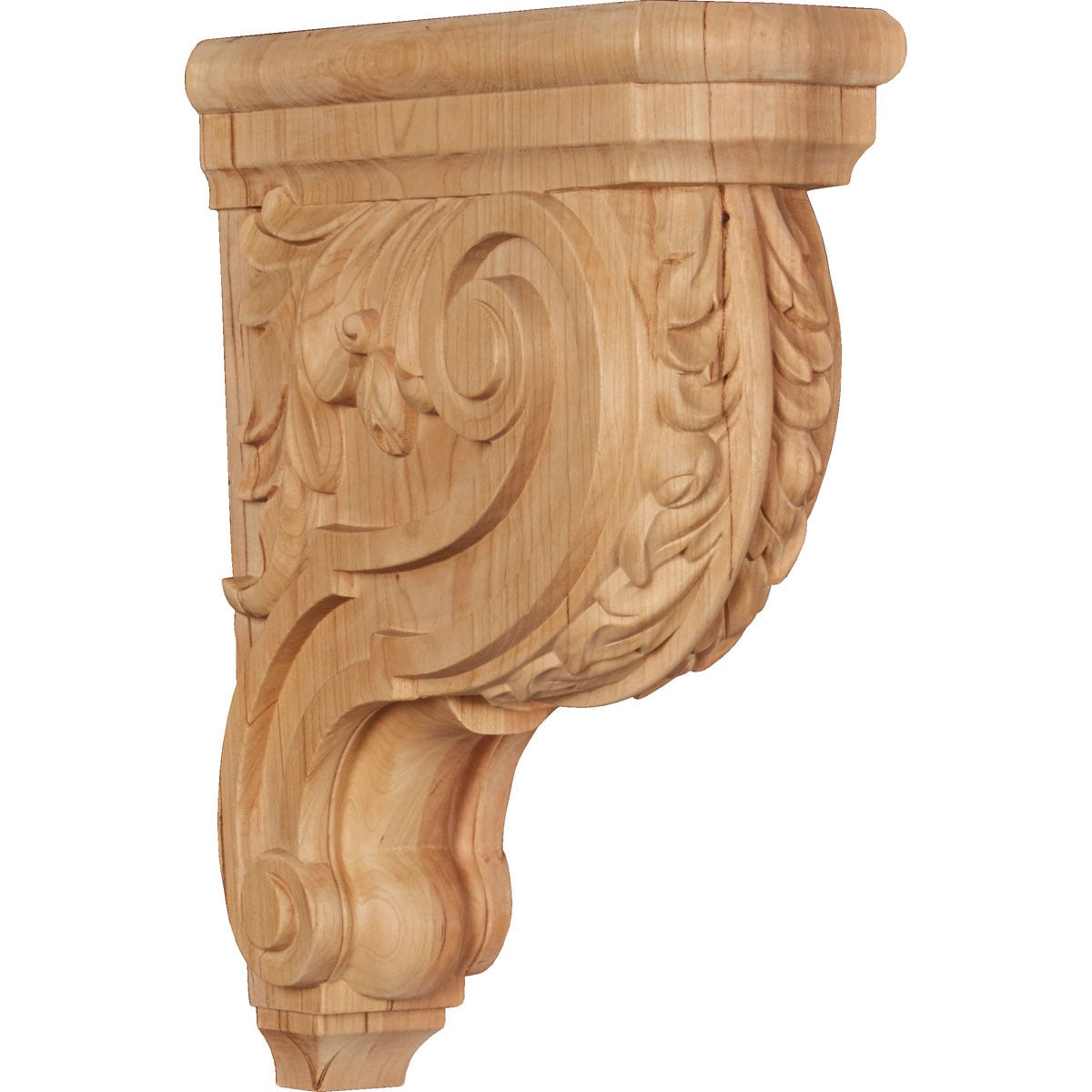 Ekena Millwork CORW04X09X12HDCH 3.5-in x 9-in x 12-in Unfinished Cherry Wood Paintable/Stainable Corbel