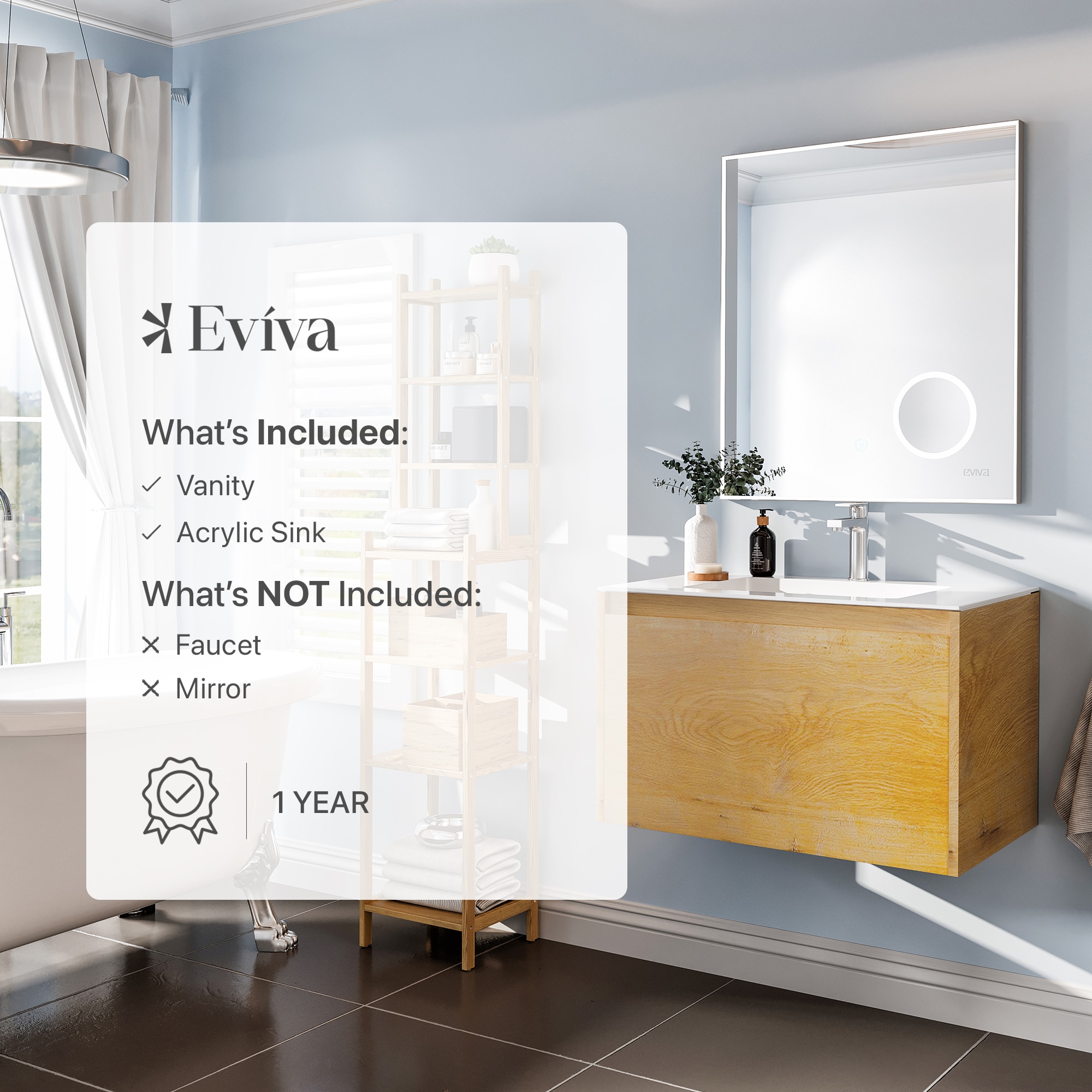 Eviva EVVN692-24OAK Bath-Vanity-Combo - View #7