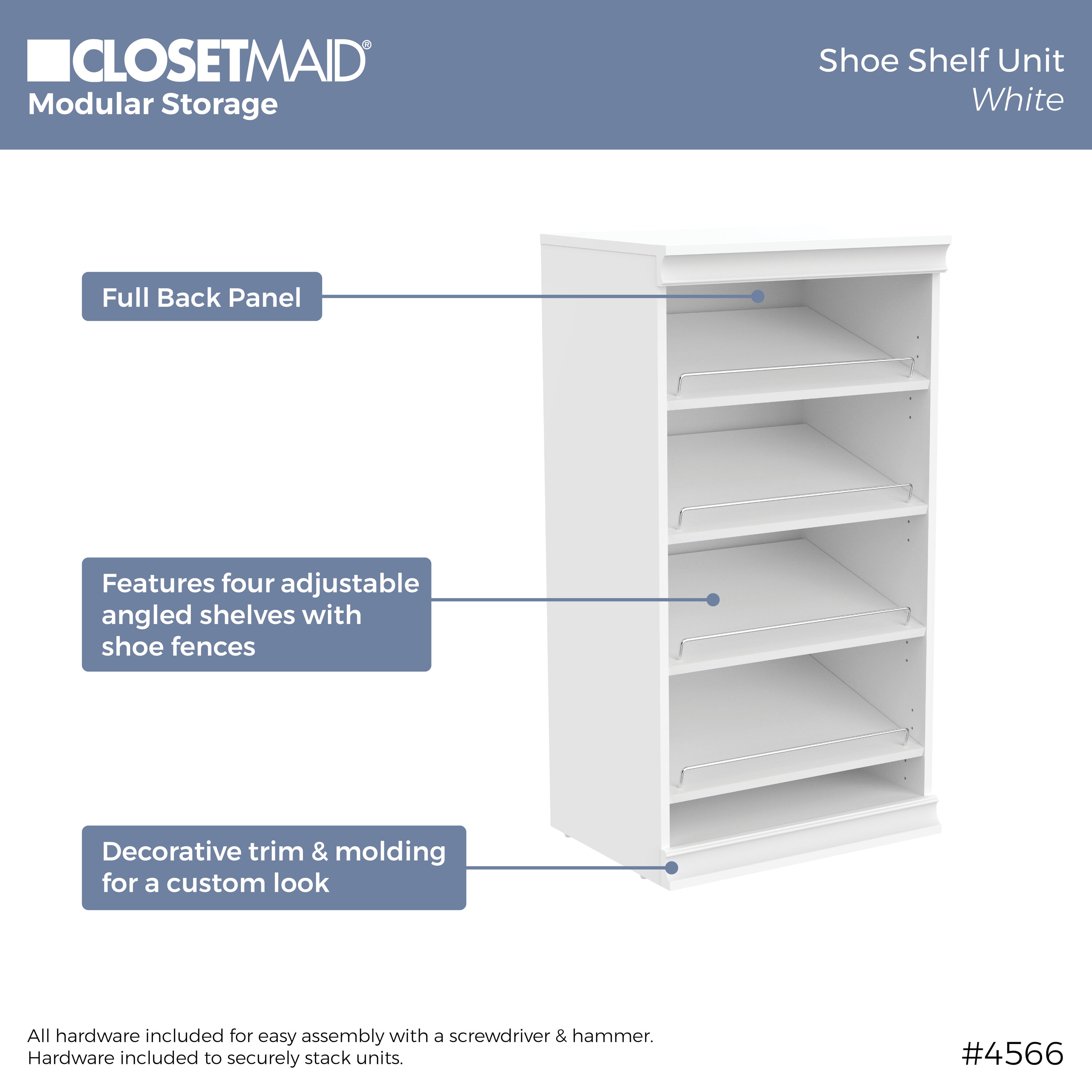 ClosetMaid Modular Storage 1.78-ft To 1.78-ft W X 6.7-ft H White Solid ...