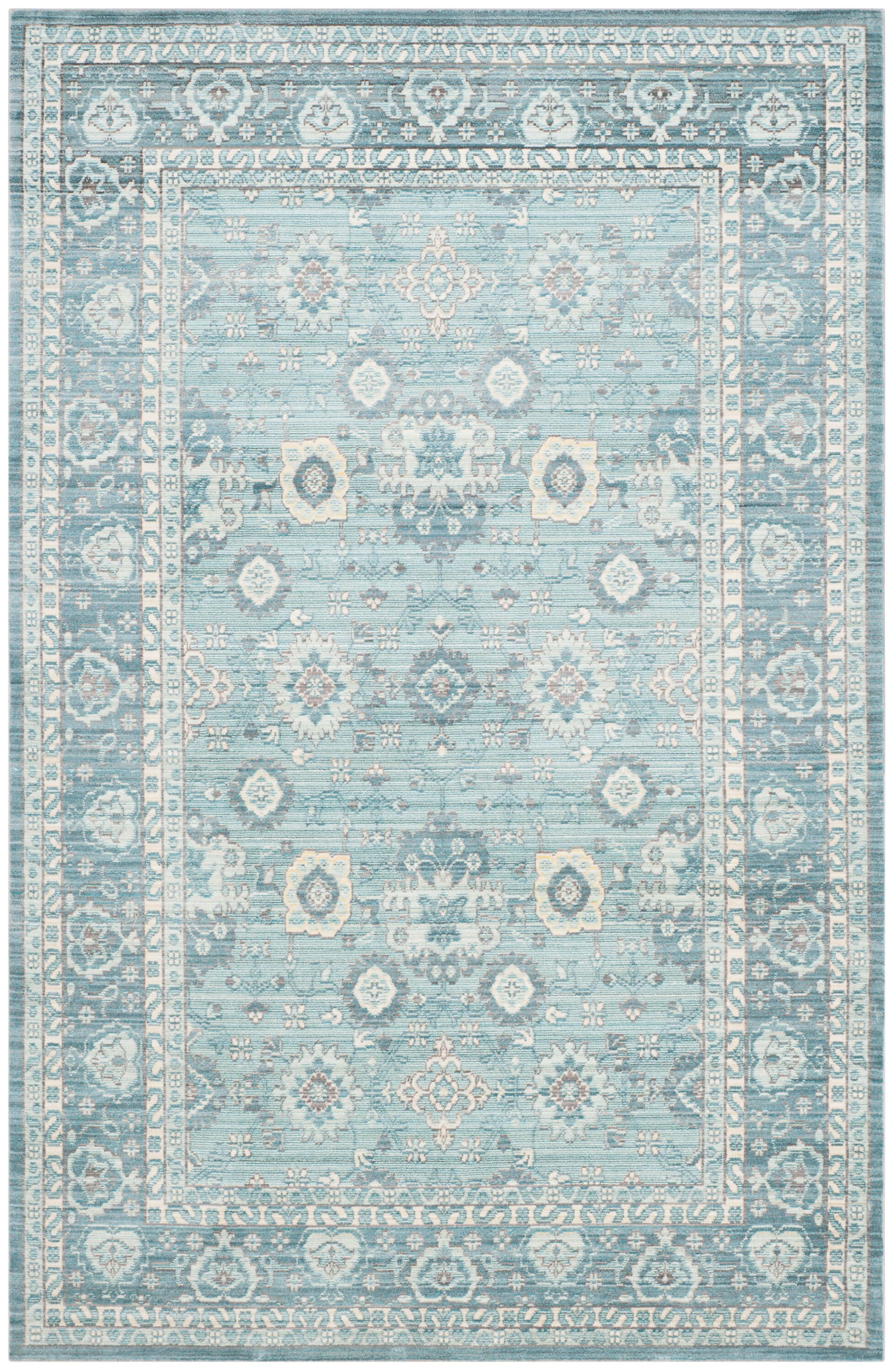 Safavieh VAL110B-5 Valencia Lonan 5 x 8 (ft) Loomed Polyester Alpine/Multi Rectangular Indoor Floral/Botanical Vintage Area rug