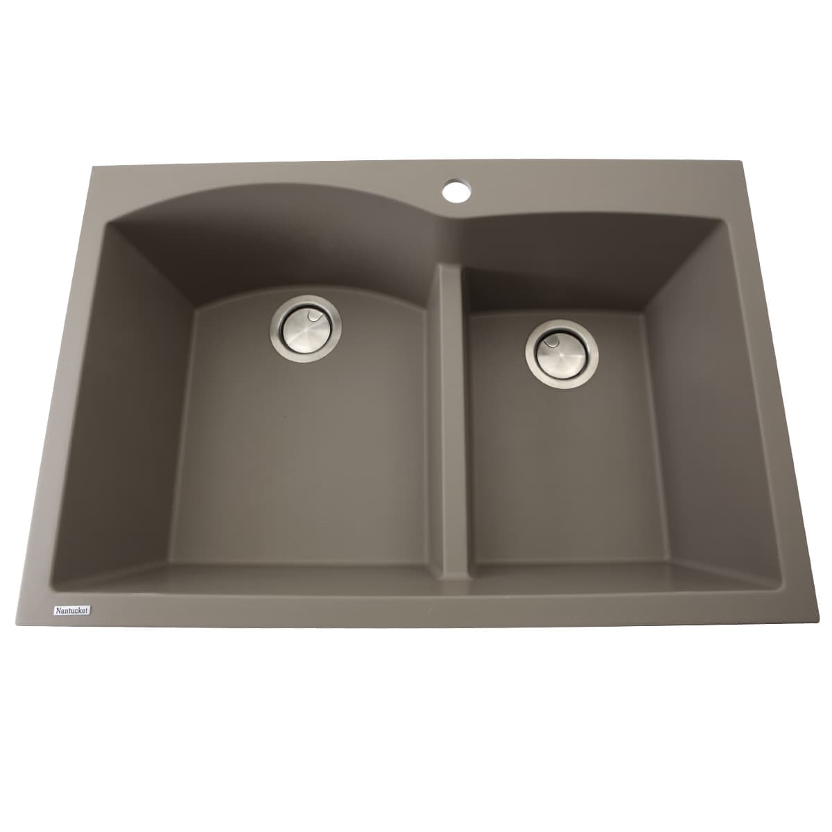 Nantucket  Sinks PR6040-TR 60/40 Double Bowl Granite Composite Sink Truffle