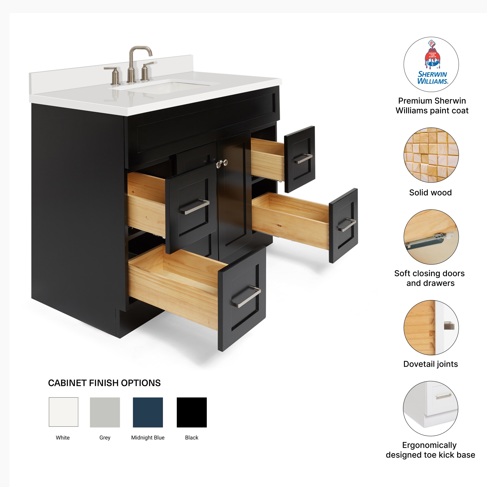 ARIEL F043S-WQ-VO-BLK Bath-Vanity-Combo - View #4