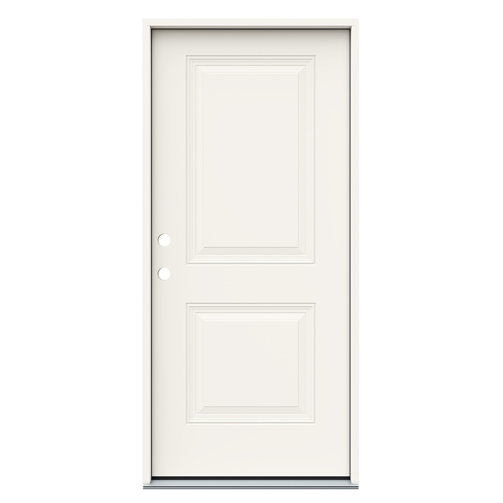 JELD-WEN JWPRO249900032 36-in x 80-in x 4-9/16-in Steel No glass Right-hand inswing Primed Prehung Front Door Insulating core