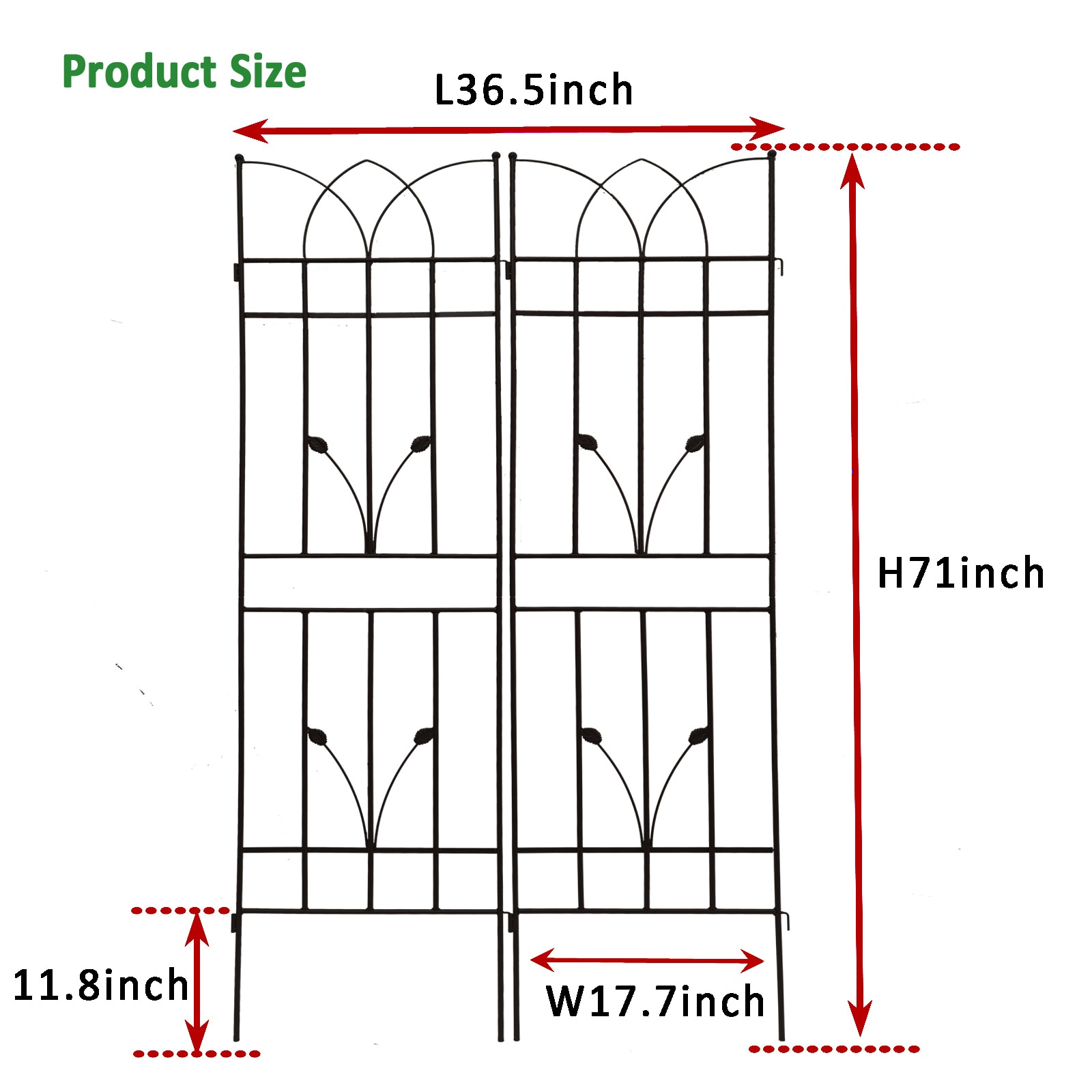 Kahomvis GDLIFE-QPT2-479 Garden-Trellis - View #3