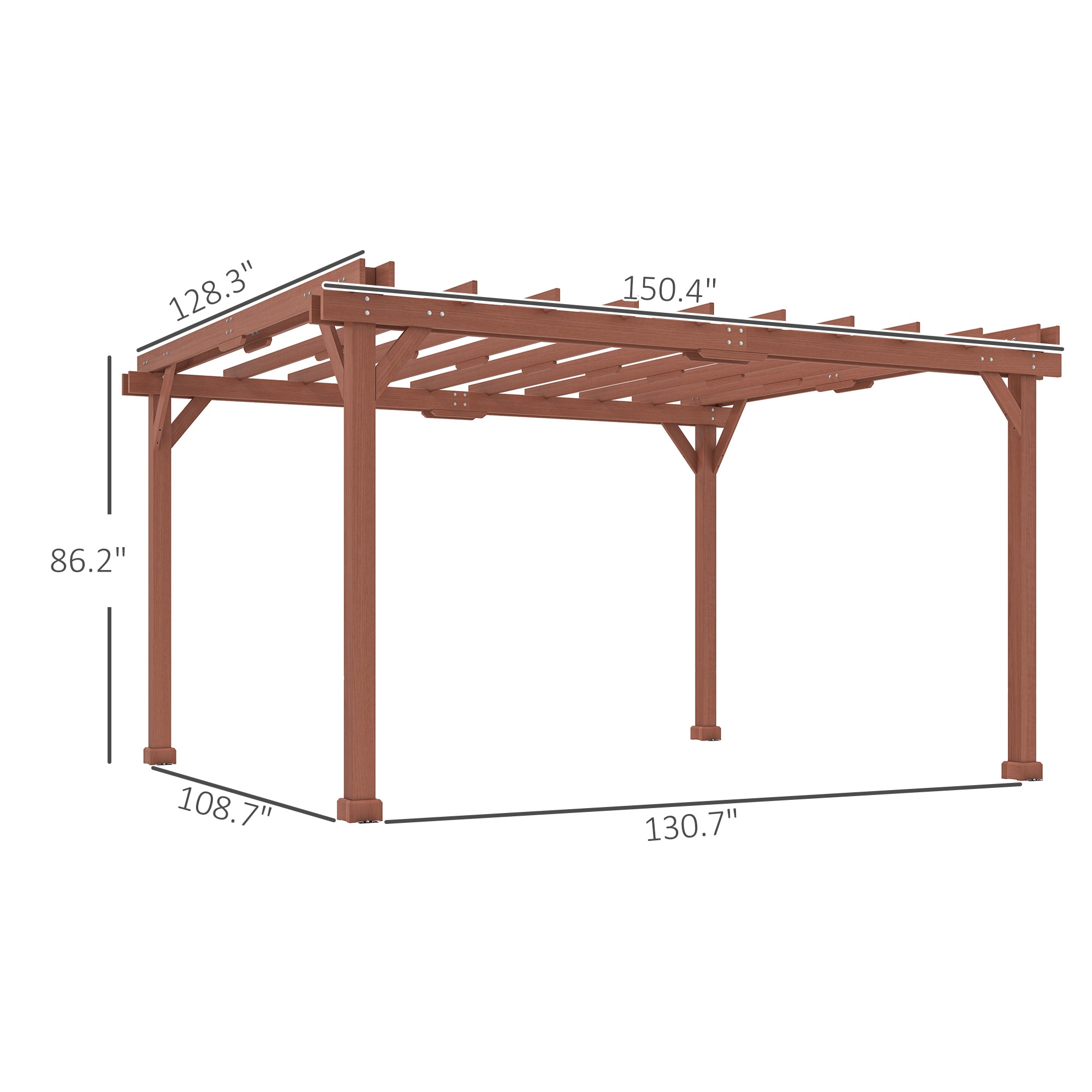 Outsunny 84C-664V00RD Wood-Resin-Gazebos - View #3