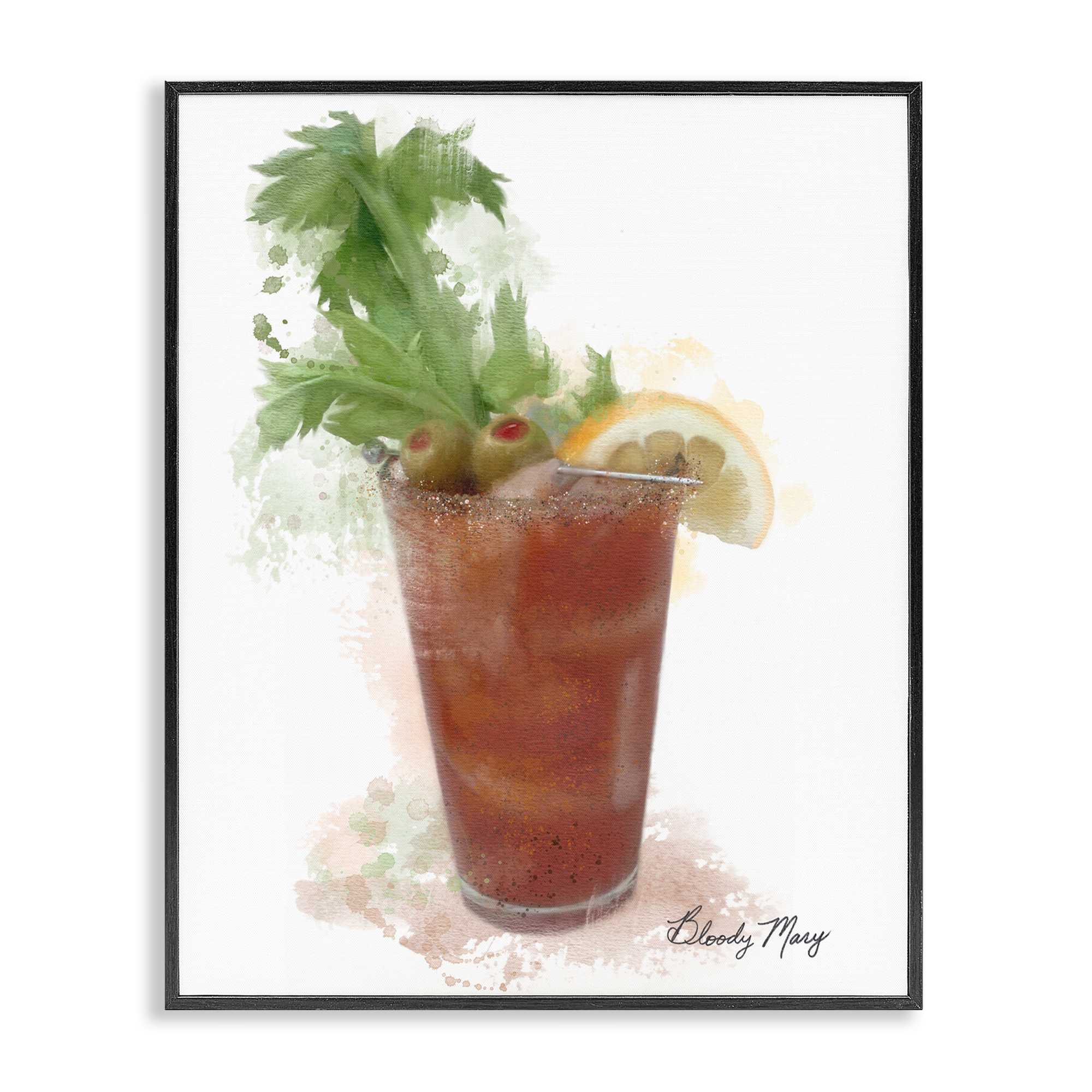 Stupell Industries BS-500-FR-16X20 Modern Bloody Mary Black Framed Giclee Art By Matthew Piotrowicz 16 x 20