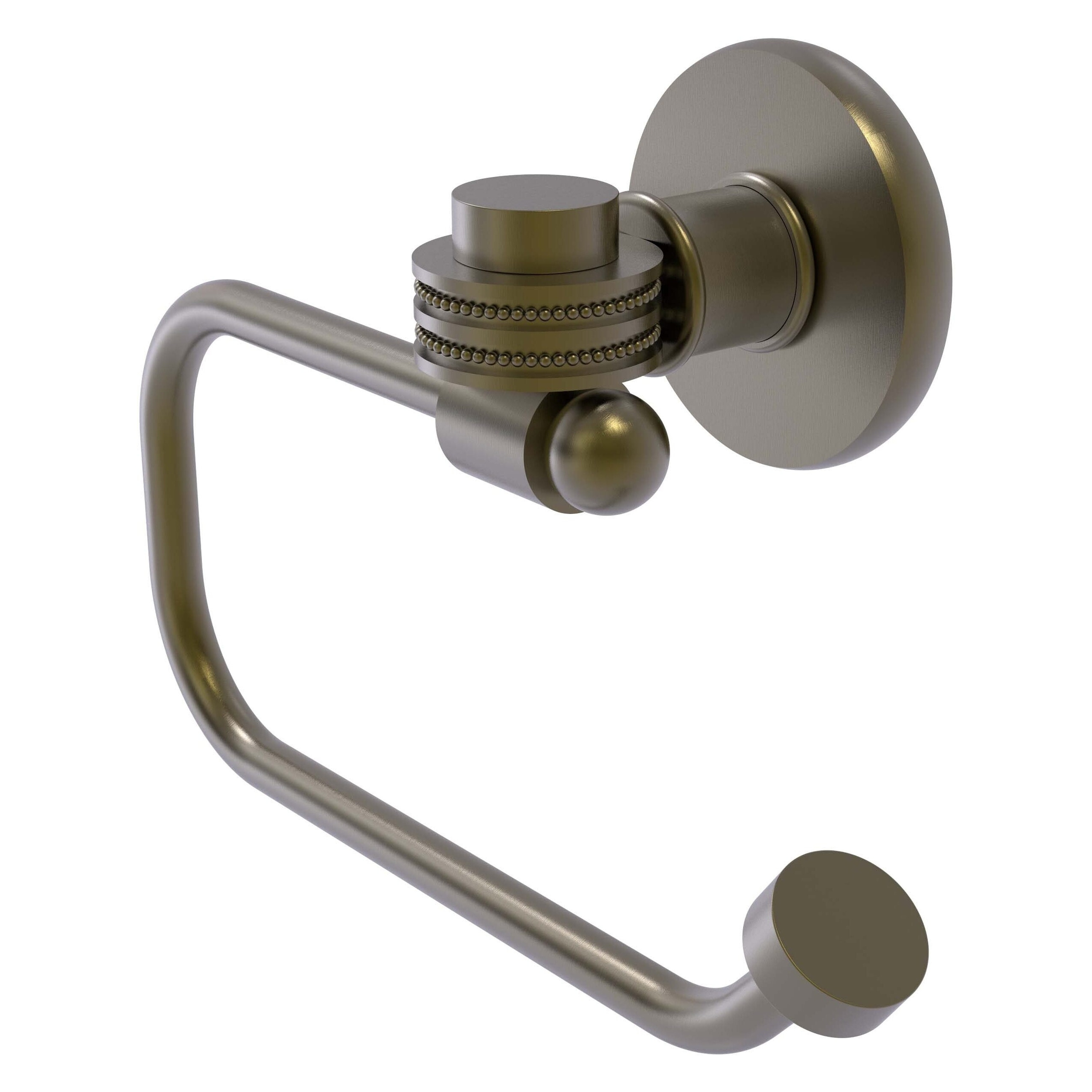 Allied Brass 2024ED-ABR Continental Antique Brass Wall mount Single post Toilet Paper Holder 1 -Rolls with Storage