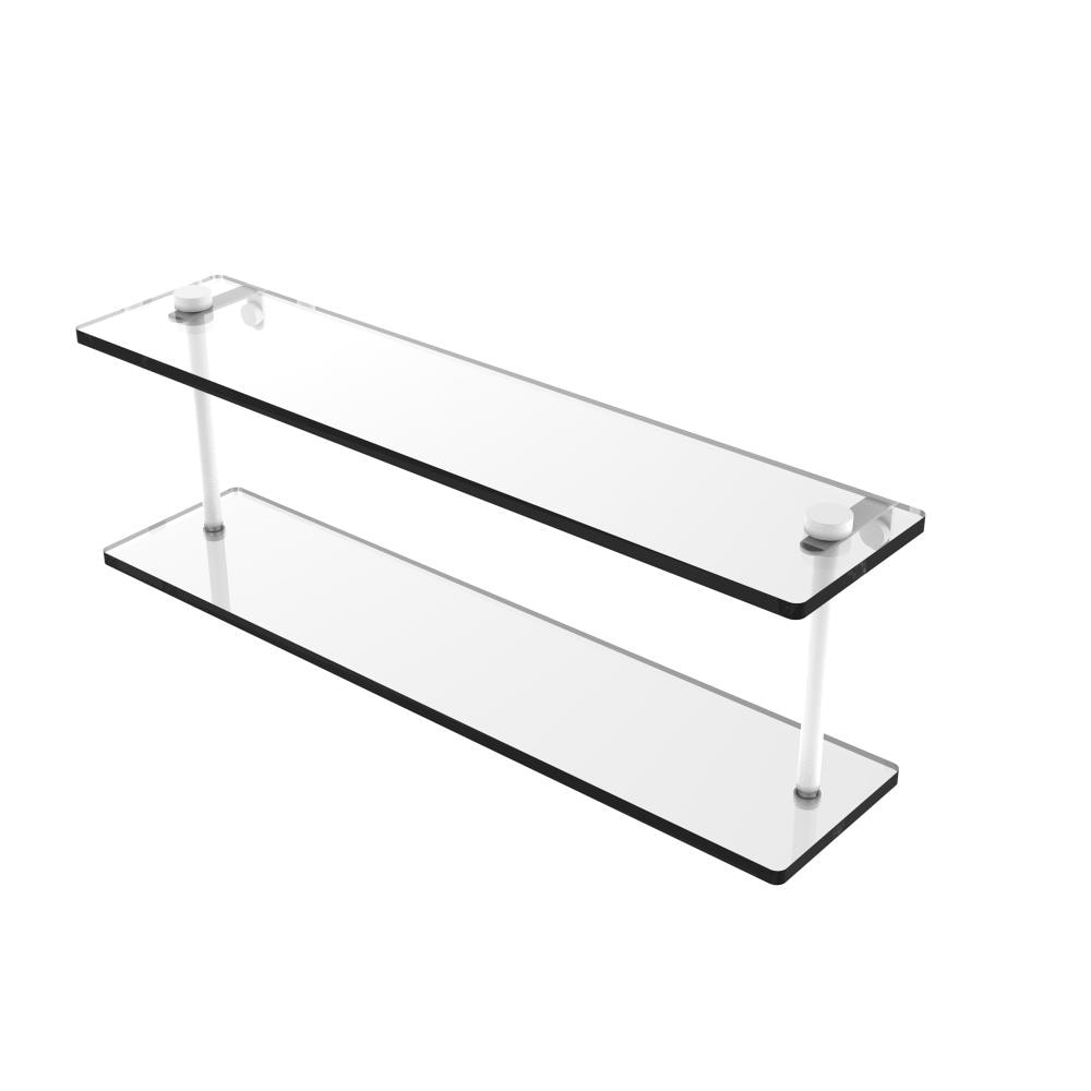 Allied Brass NS-2/22-WHM Matte White 2 -Tier Wall mount Bathroom Shelf ( 22-in x 8-in x 5-in )