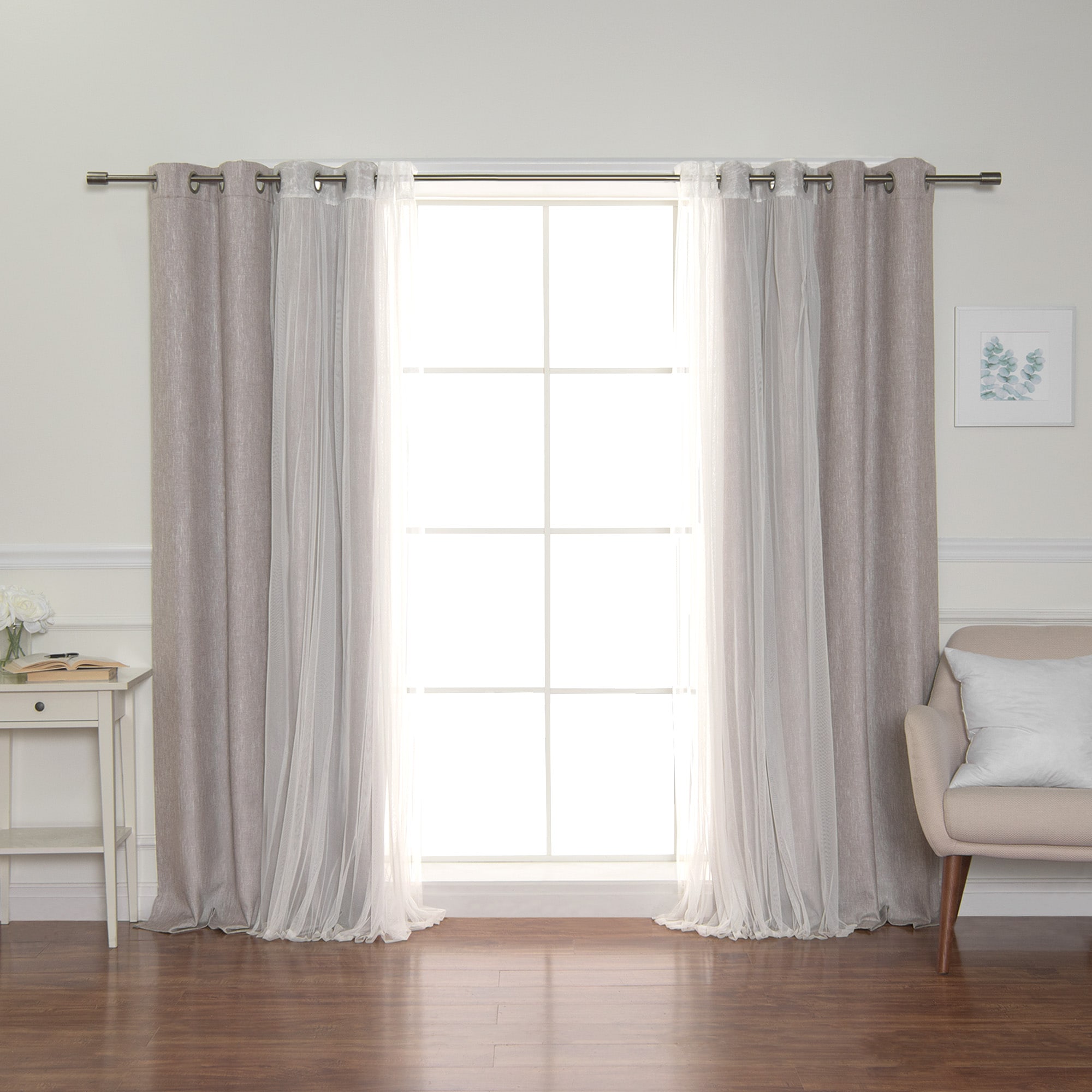 Best Home Fashion 96-in Natural Blackout Standard Lined Grommet Curtain ...