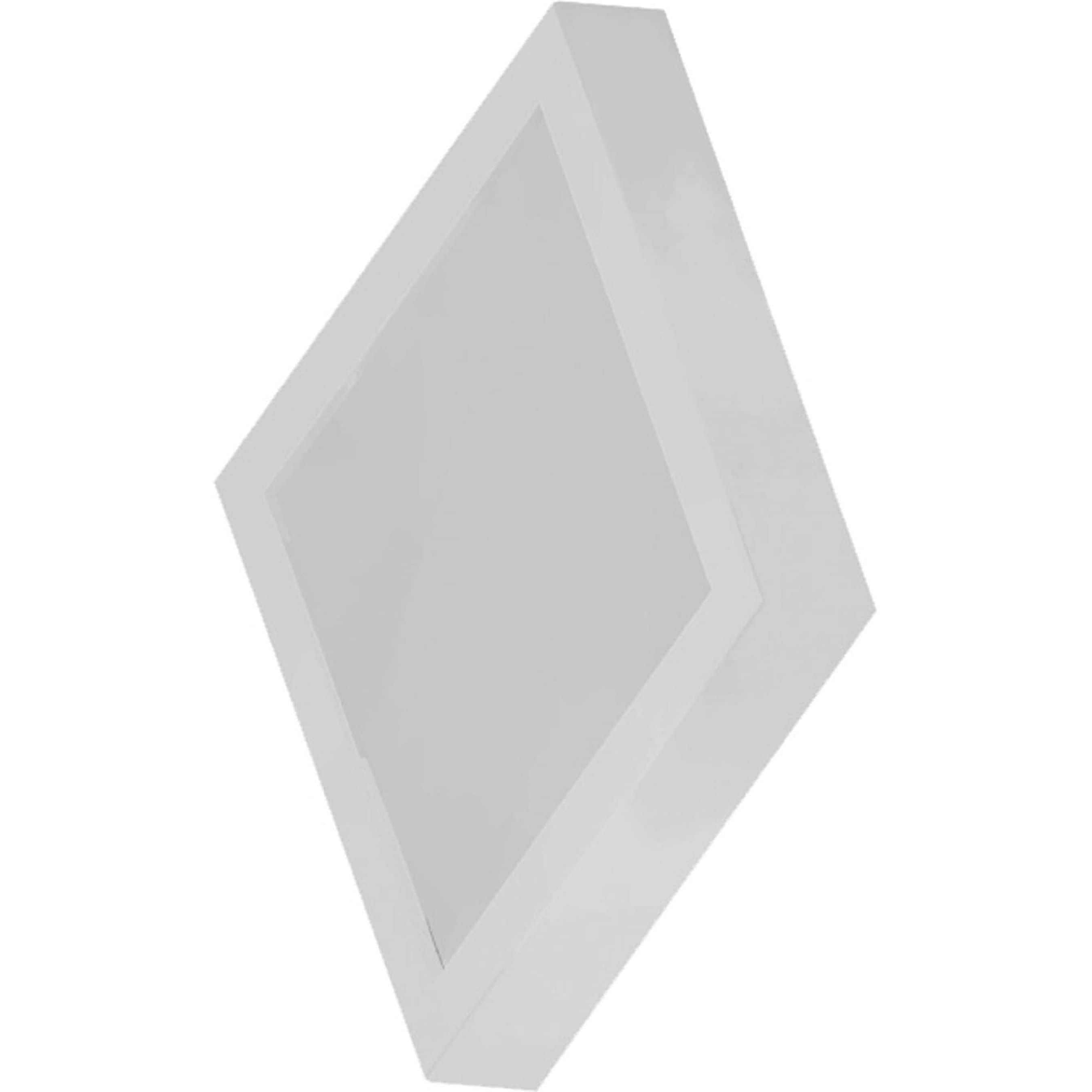 Satin White Square LED Flush Mount Ceiling Light, Modern 8"