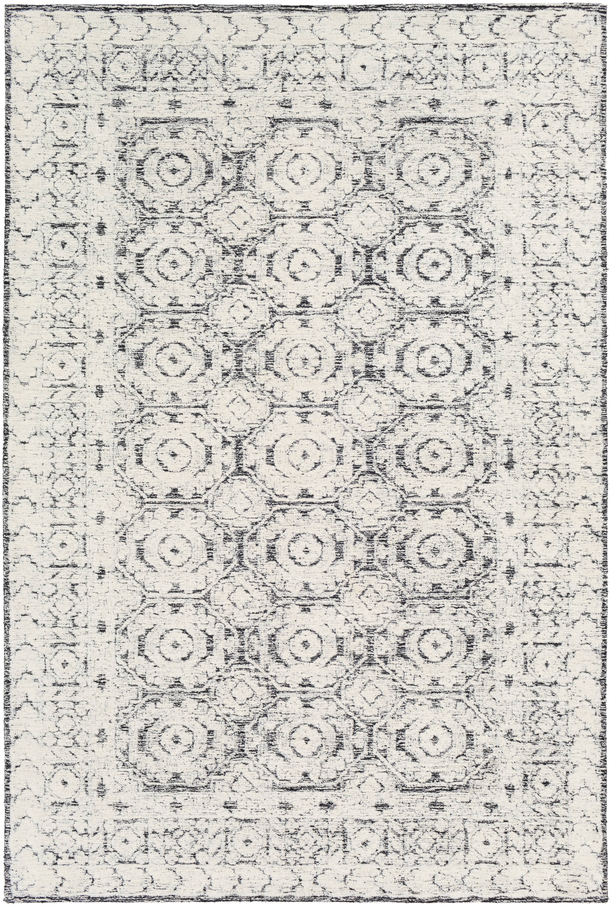 Surya LOU2303-912 Louvre 9 X 12 (ft) Wool Black Indoor Medallion Vintage Area Rug