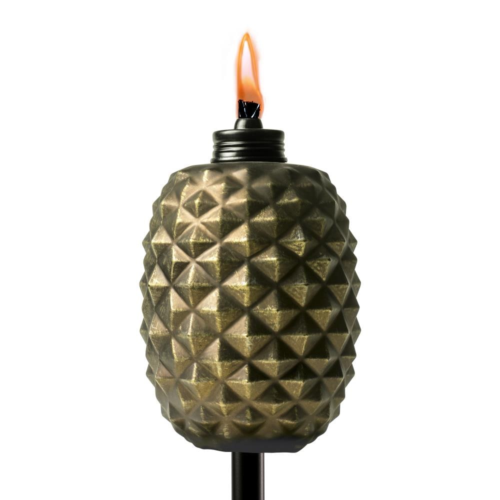 TIKI 1118067 Pineapple Metal Torch 65-in Bronze Glass Garden Torch