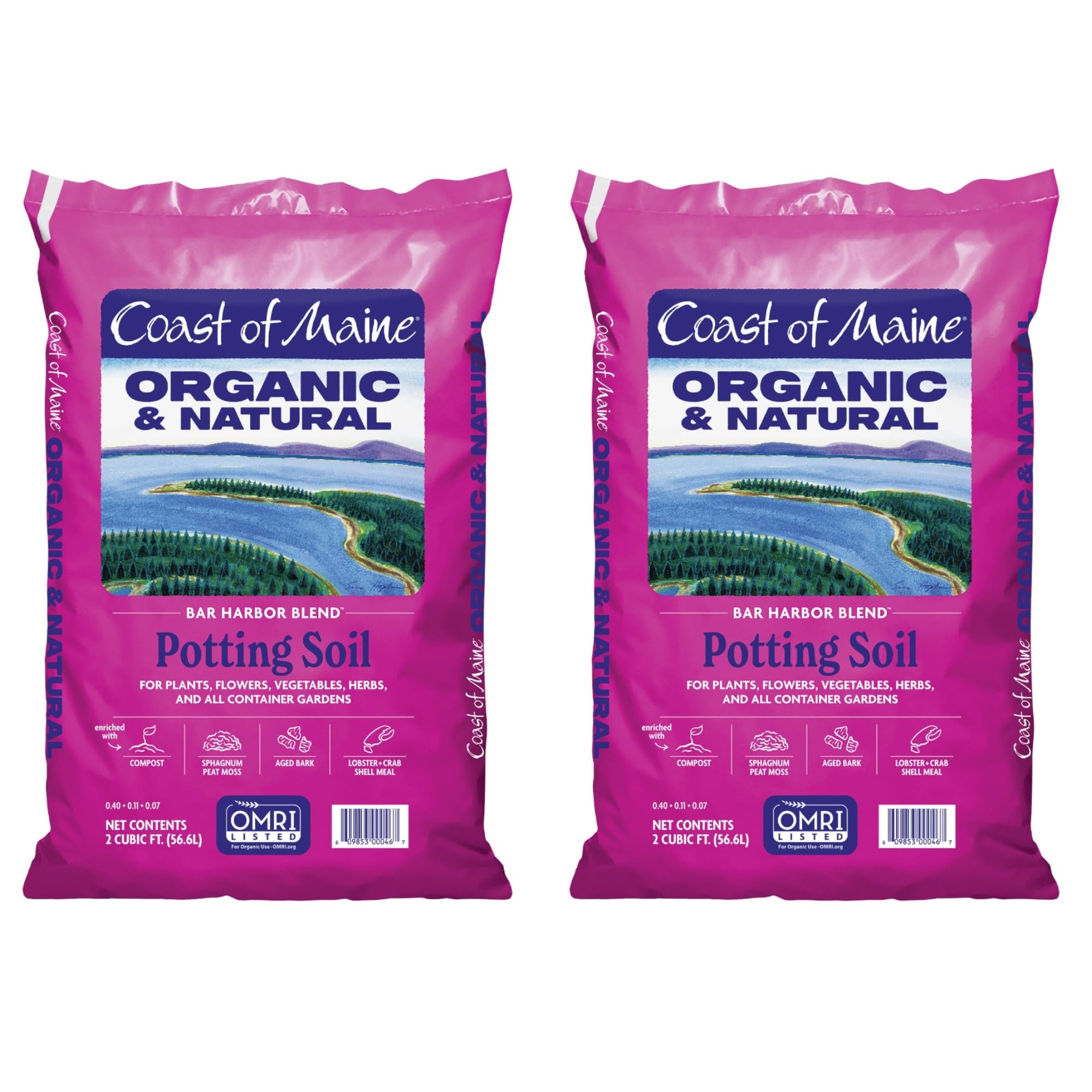 Coast of Maine - of Maine Bar Harbor Blend 2 cu ft (Pack of 2) Organic and Natural Potting Soil f...