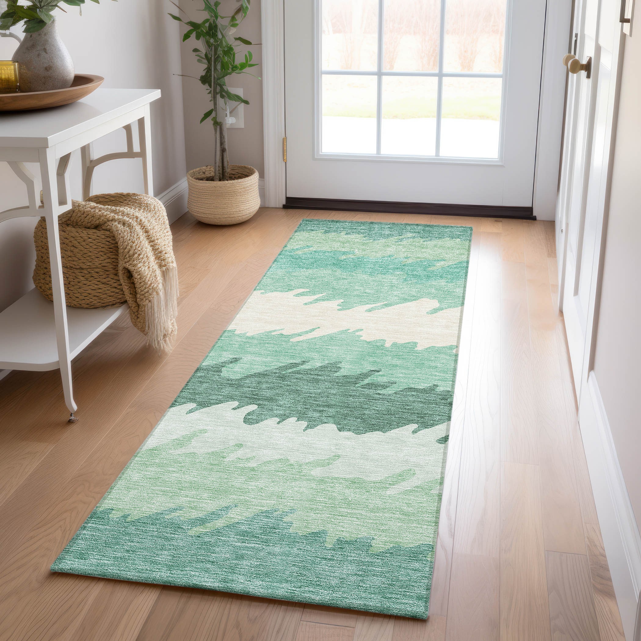 Addison Rugs ACN736SA2X8 Chantille ACN736SA 2 x 7 (ft) Polyester Sage Rectangular Indoor/Outdoor Geometric Machine washable Area rug