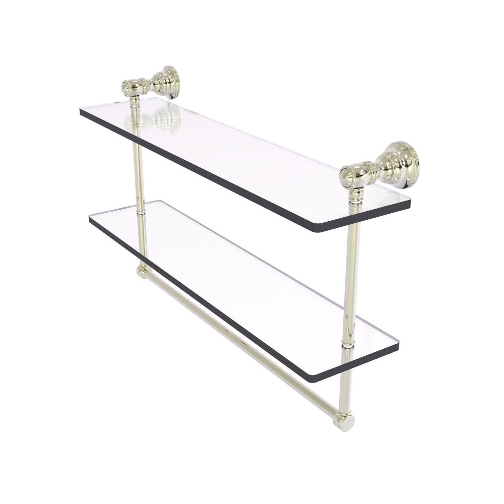 Allied Brass 22 in. L x 8 in. H x 5 in. W 2-Tier Clear Glass