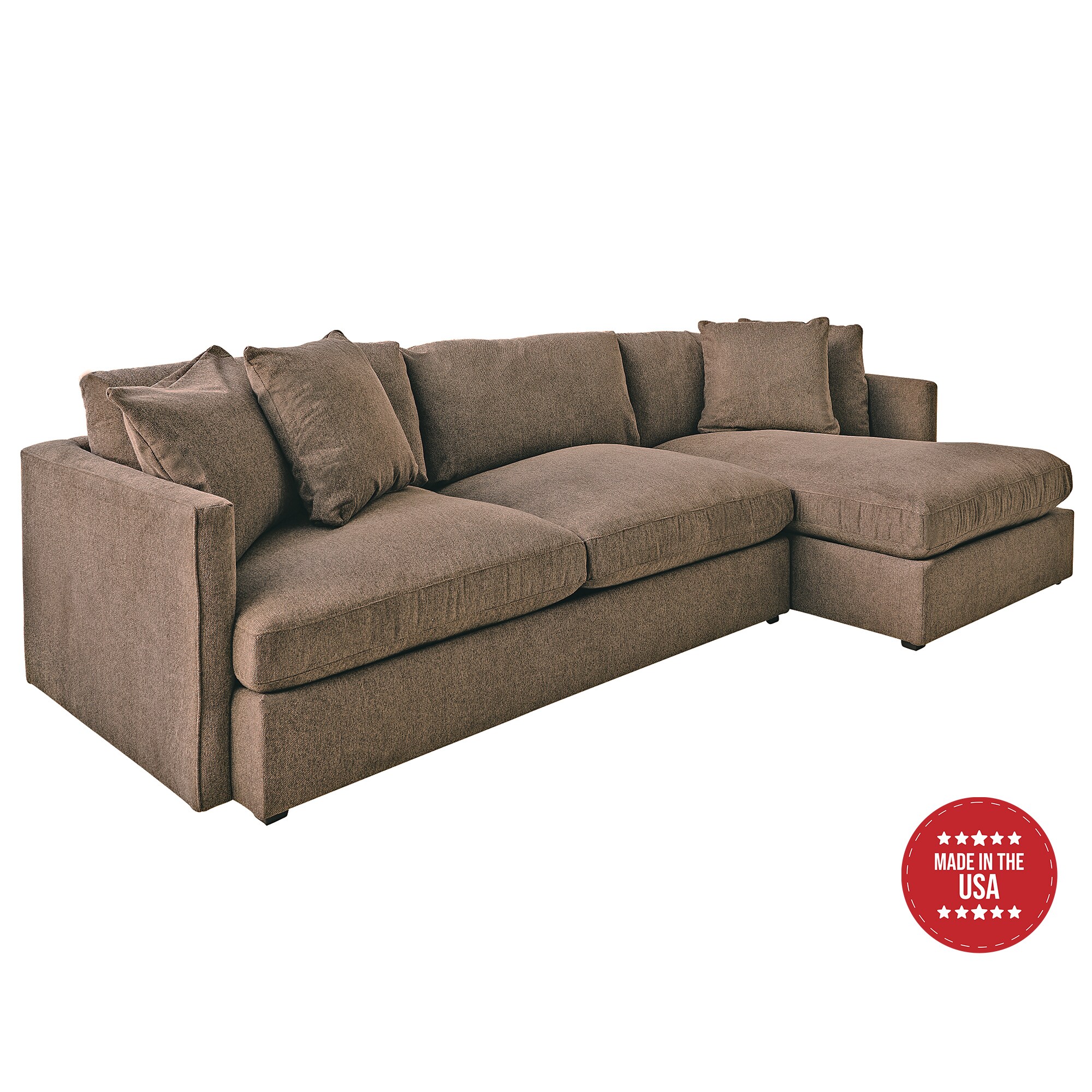 Picket House Furnishings Maddox 120-in Modern Brown Polyester/Blend 3 ...