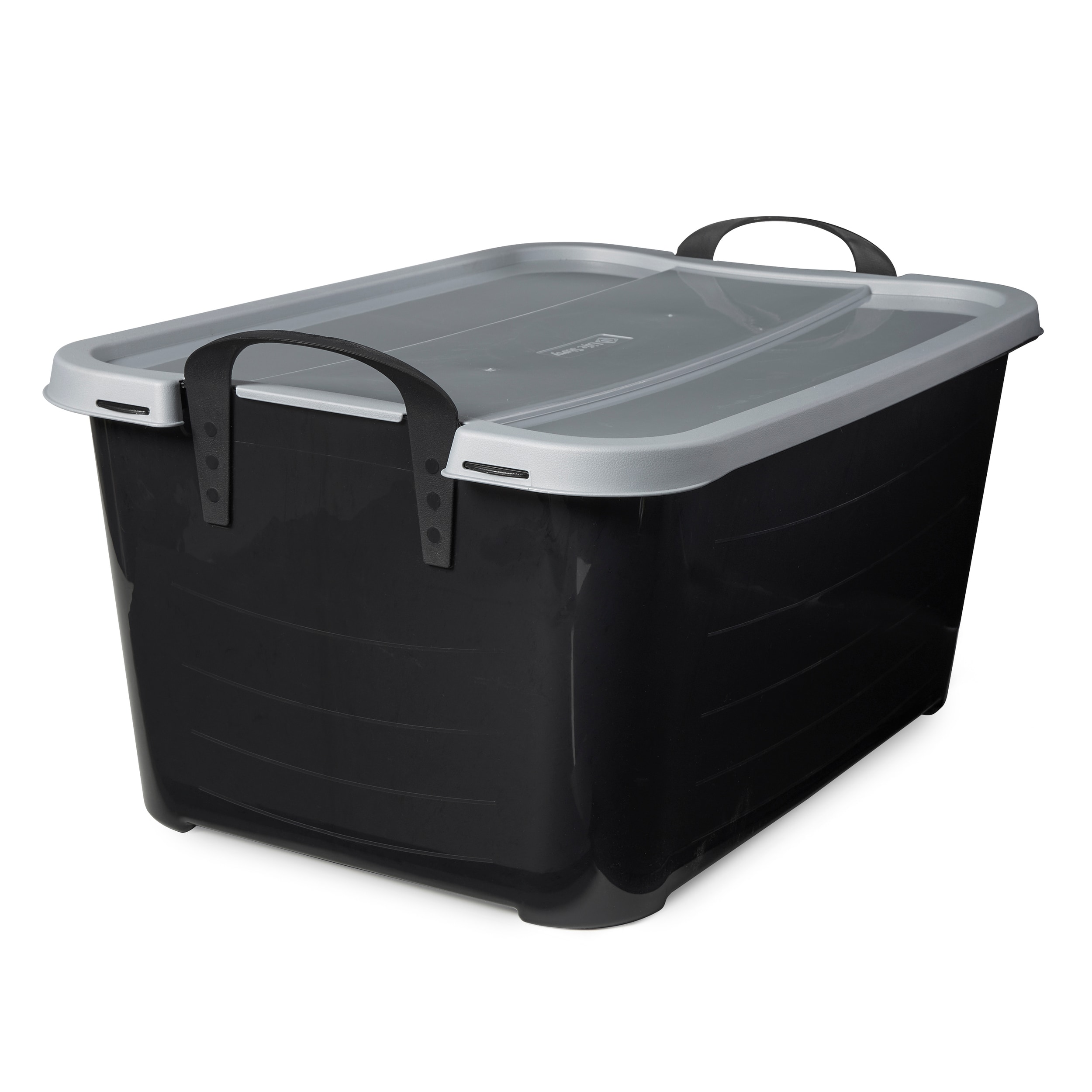 Life Story 108917 18 -Pack Medium 13.75 -Gallons ( 55 -Quarts ) Black Heavy Duty Stackable Tote with Standard Snap Lid