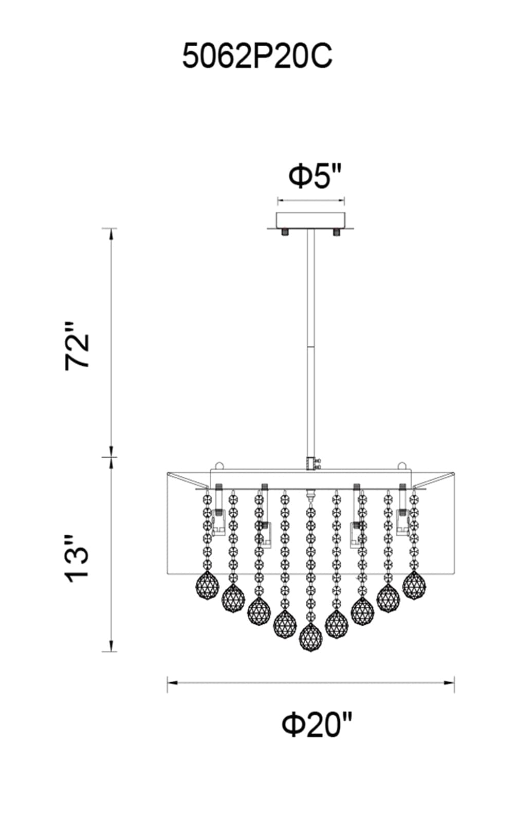 CWI Lighting 5062P20C-SMOKE-BK b090015 - View #2