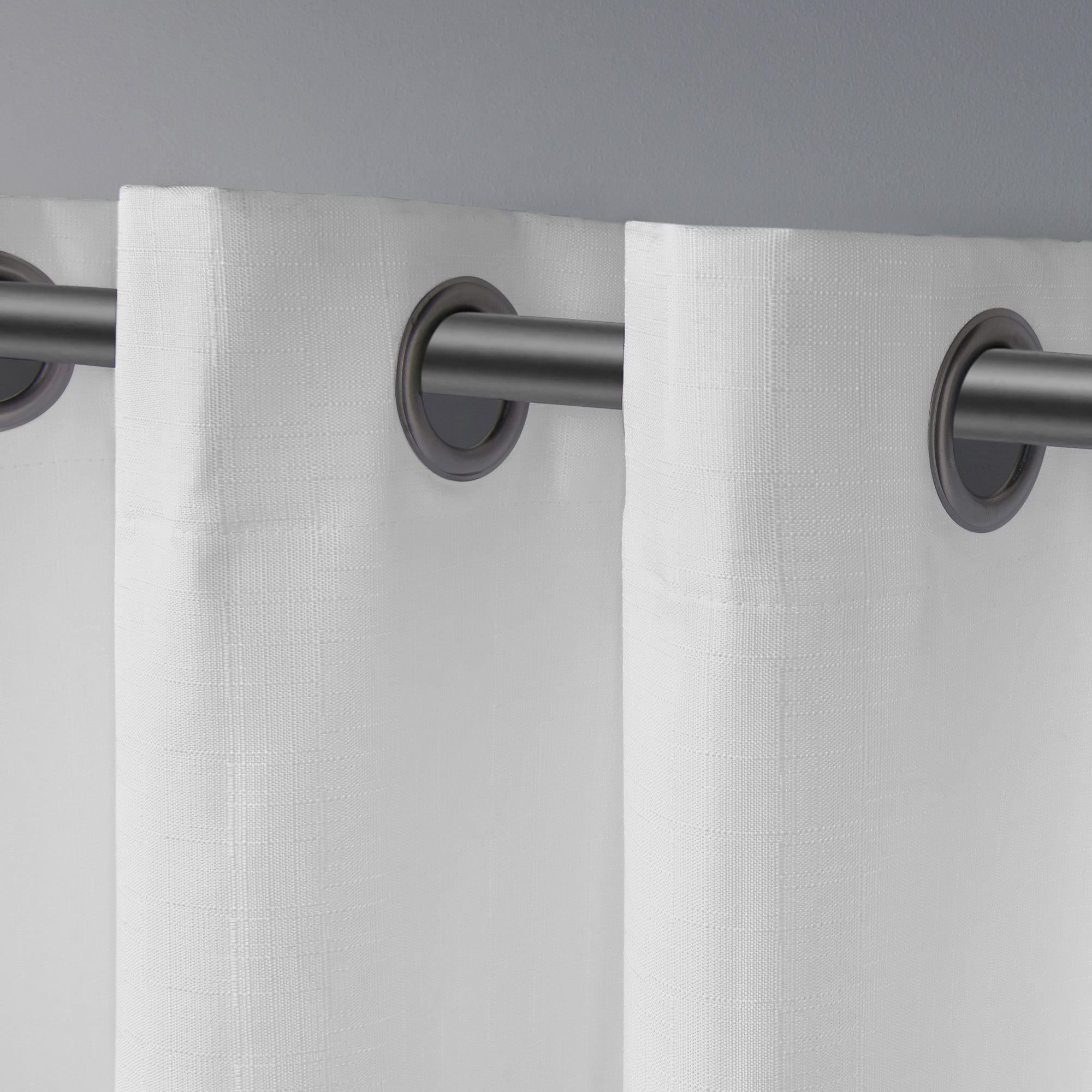 Winter White Linen-Look Light Filtering Grommet Valance