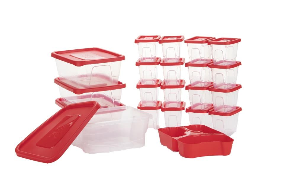 6 Large 3 Compartment Food Storage Containers Heavy Duty Divided BPA Free  W/ Lid
