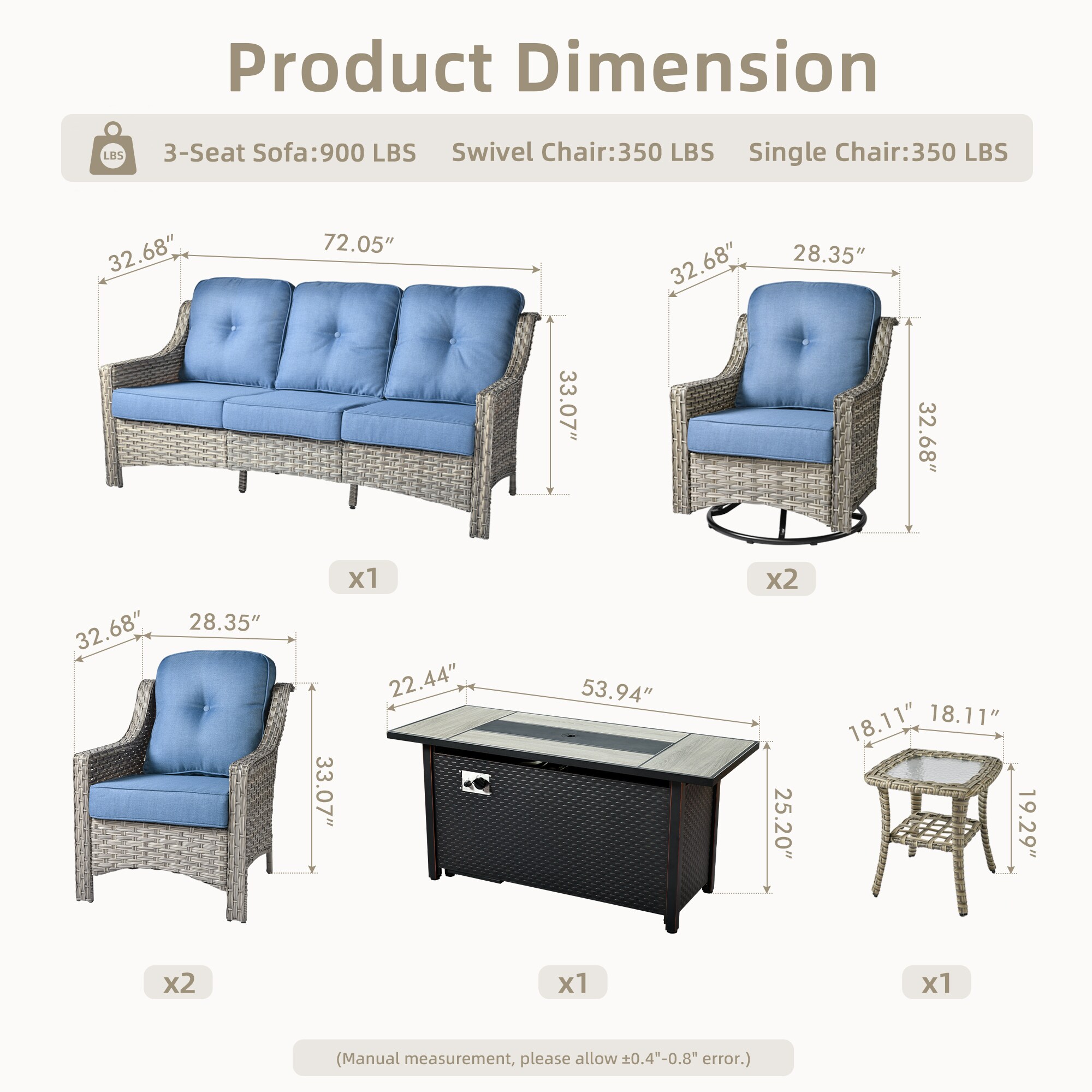 Ovios RFP5PD506Y-S Patio-Conversation-Sets - View #7