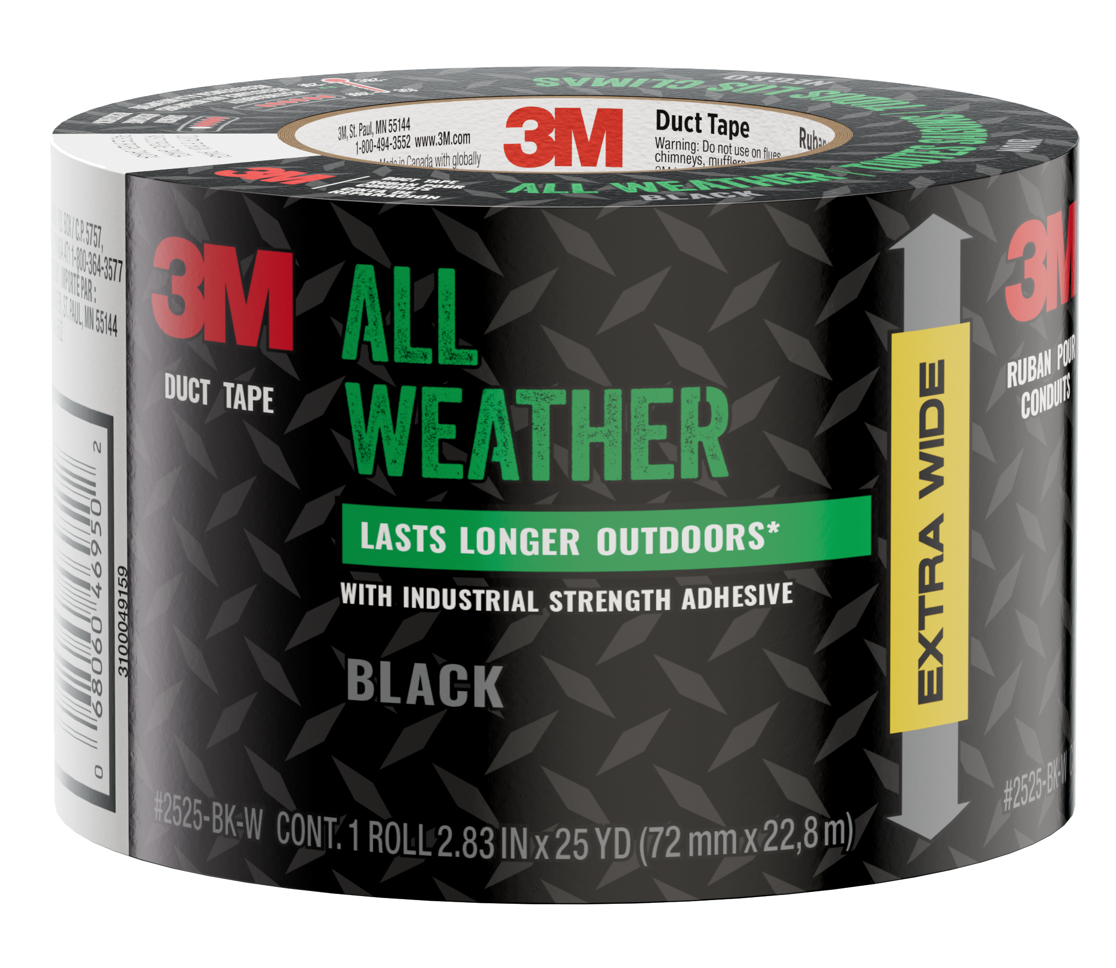 3M Super Tough Heavy Duty All Weather Black Rubberized Duct Tape 2.83-in x  30 Yard(S) in the Duct Tape department at