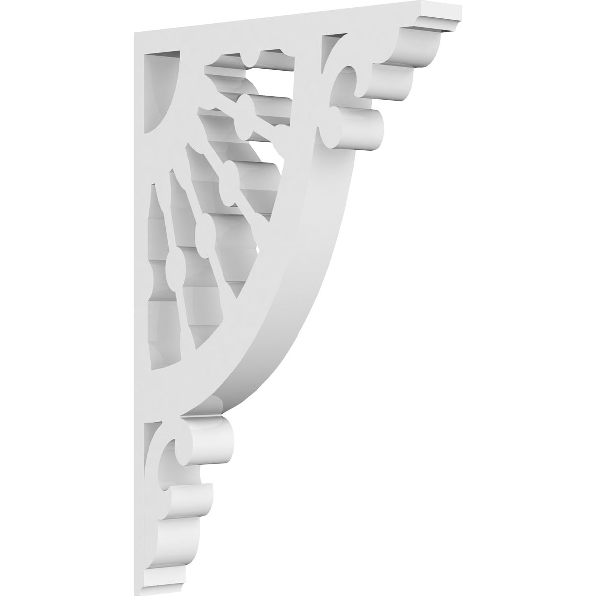 Ekena Millwork BKTP01X04X06WW Wagon Wheel 5/8-in x 4-in x 6-in Off-white PVC Standard bracket