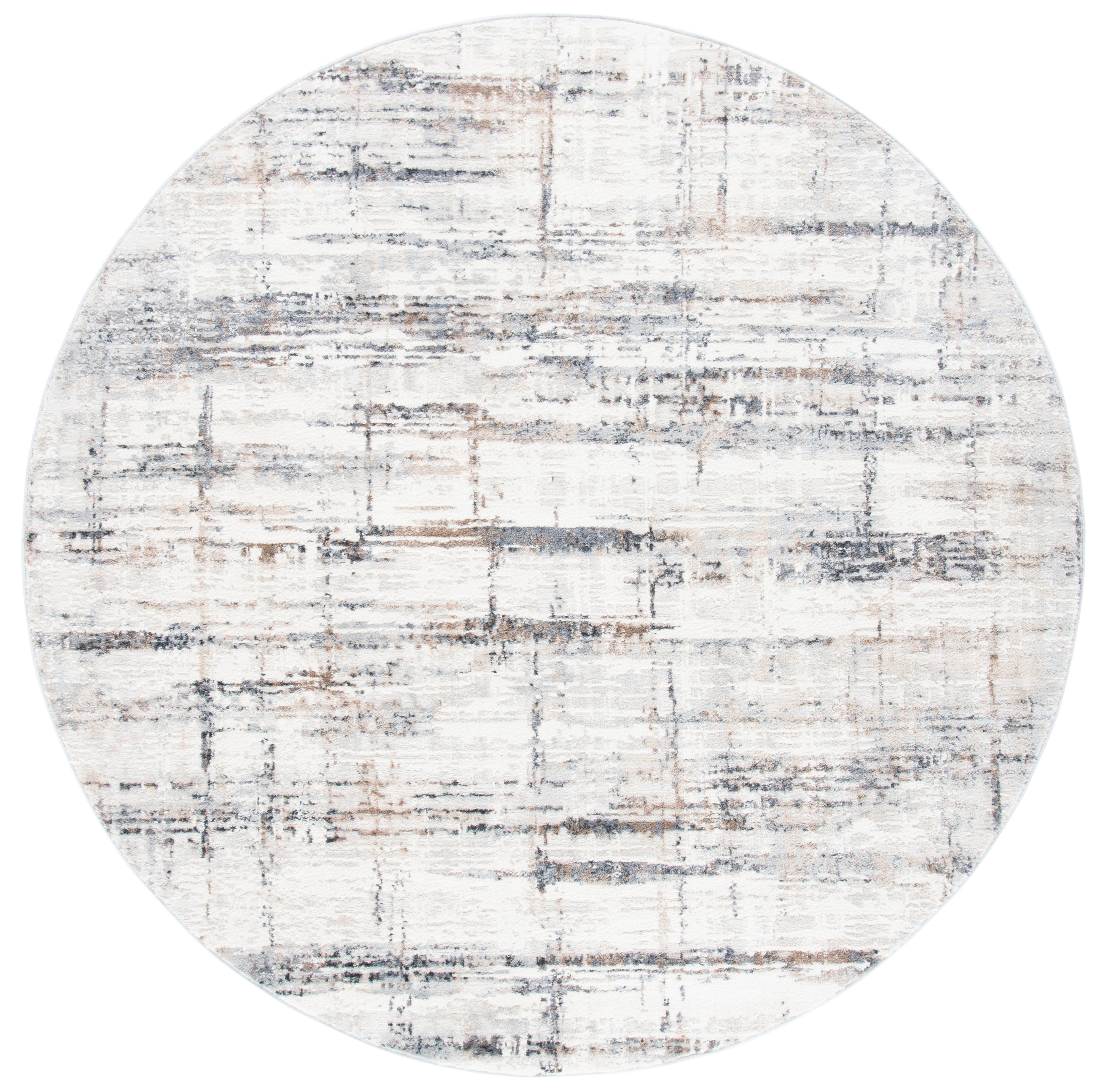 Safavieh ALA451G-7R Amelia Irmina 7 x 7 (ft) Loomed Synthetic Gray/Gold Round Indoor Distressed/Overdyed Bohemian/Eclectic Area rug