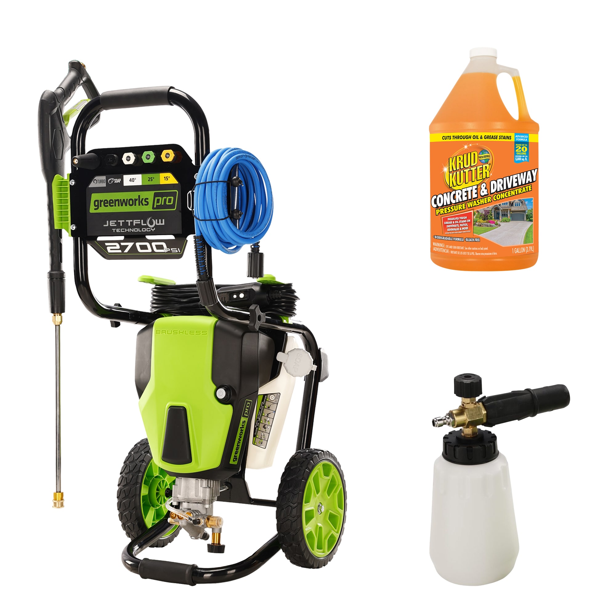 Shop Greenworks Pro 2700 PW with All Purpose Krud Kutter and Premium Foam  Cannon at