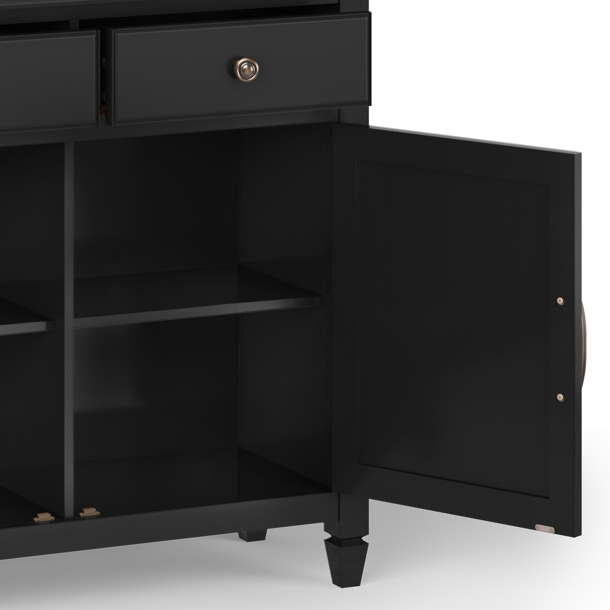 Simpli Home Connaught Black Traditional Wood Media Cabinet in the Media ...