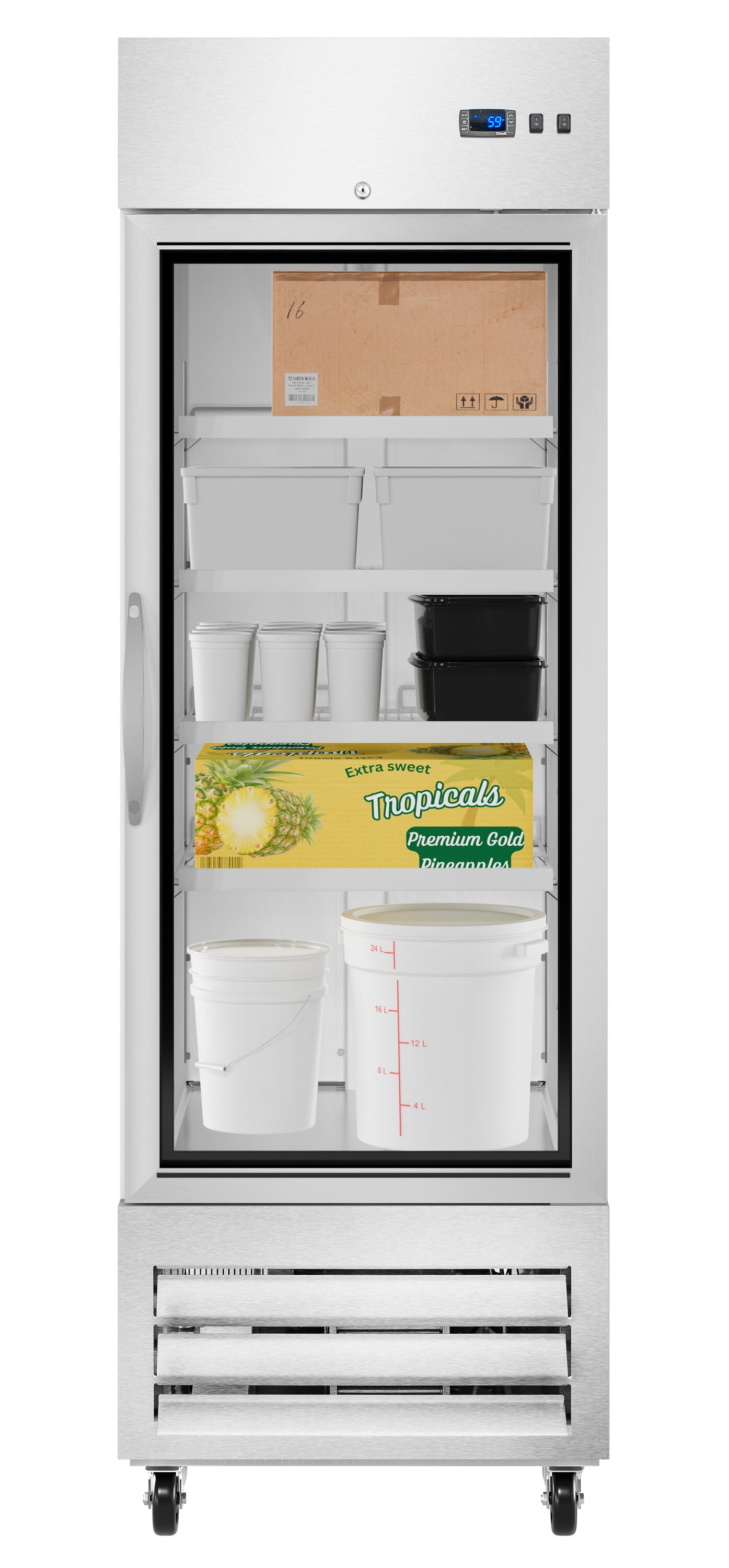 KoolMore LOW-KM-RIC-1DGD 23-cu ft Commercial Refrigerators 1 Glass -Door Reach-In ( Stainless steel )