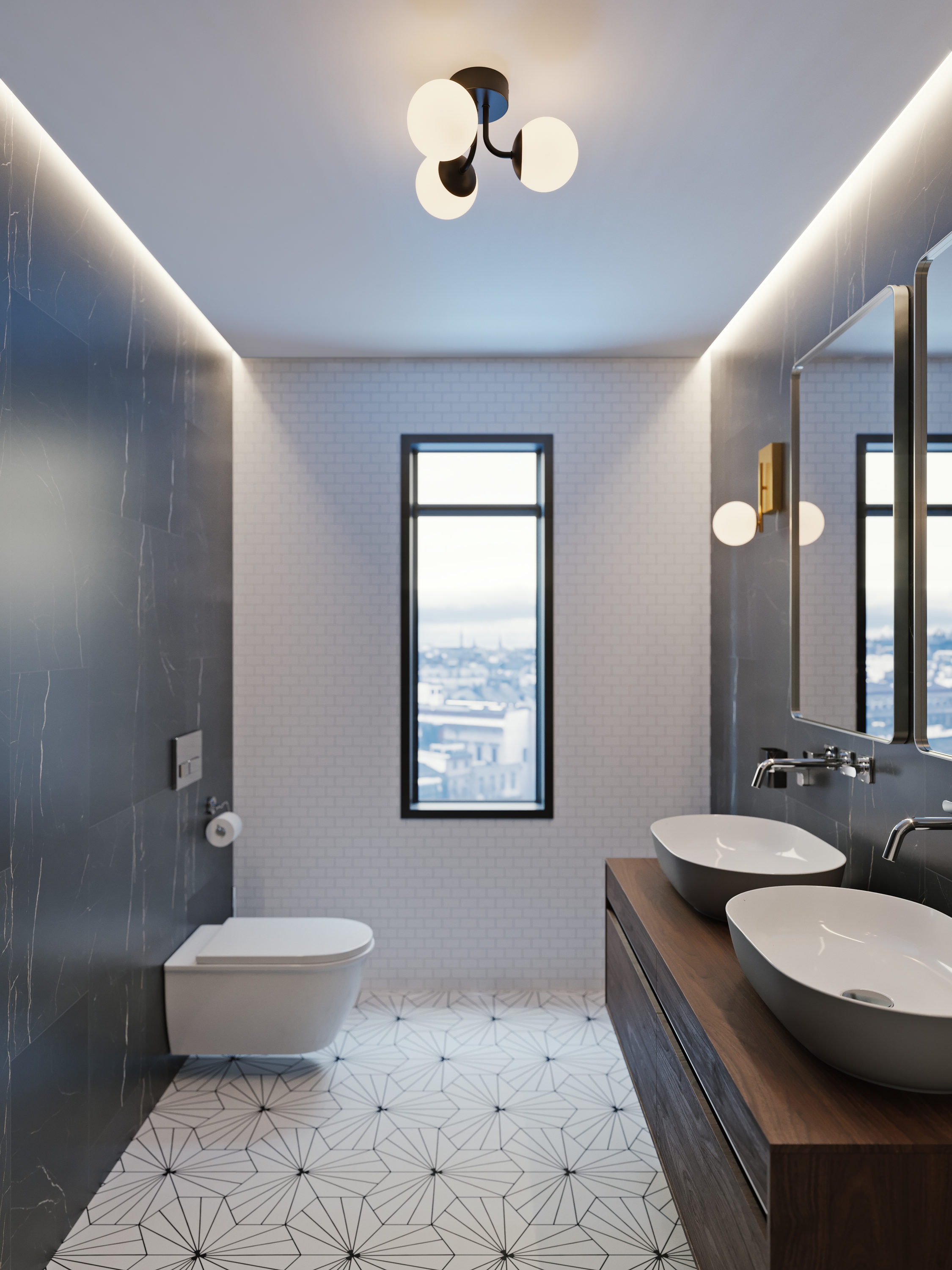 Modern Black Globe LED Flush Mount with Satin Nickel Finish