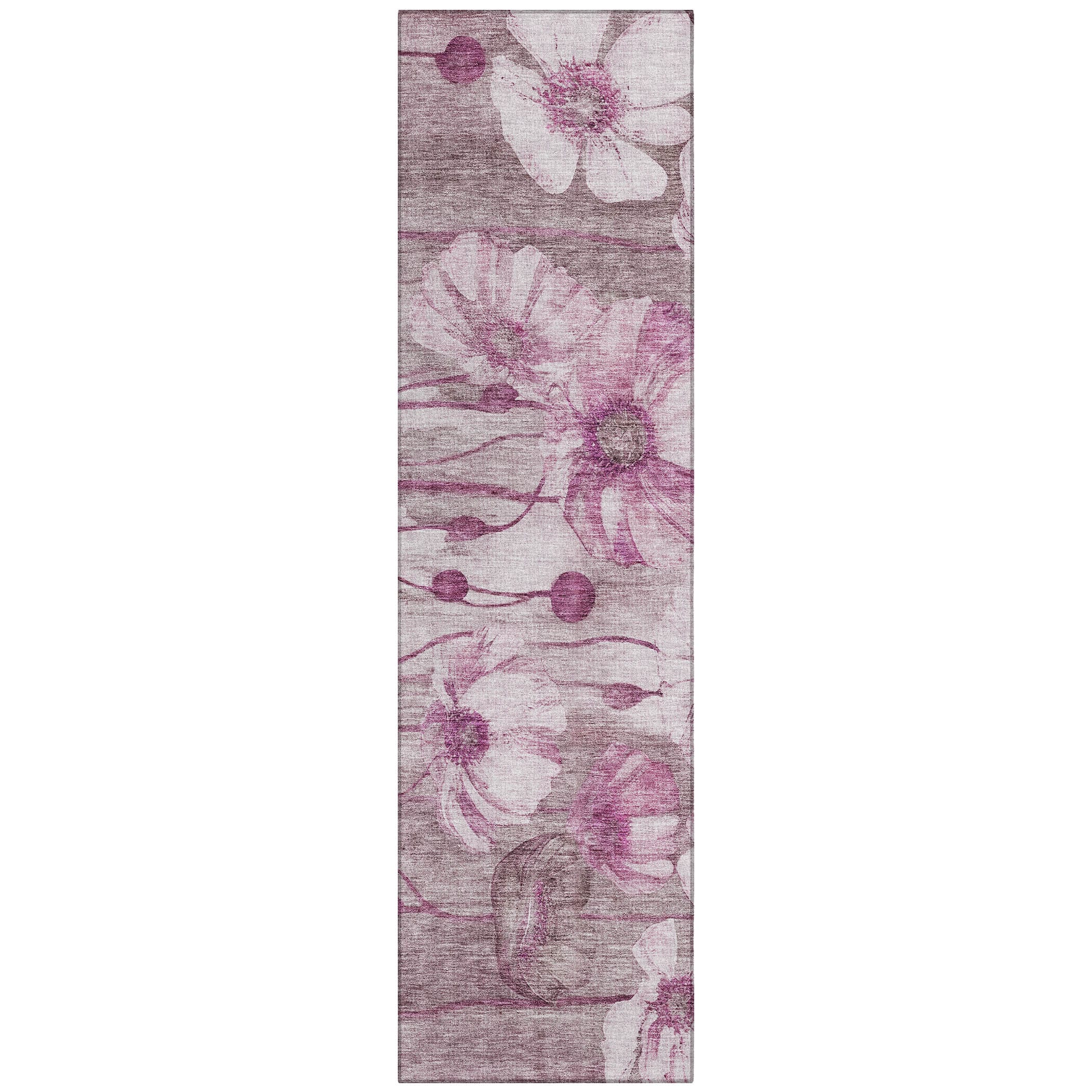 Addison Rugs ACN712PM2X8 Chantille ACN712PM 2 x 7 (ft) Polyester Plum Rectangular Indoor/Outdoor Geometric Machine washable Area rug