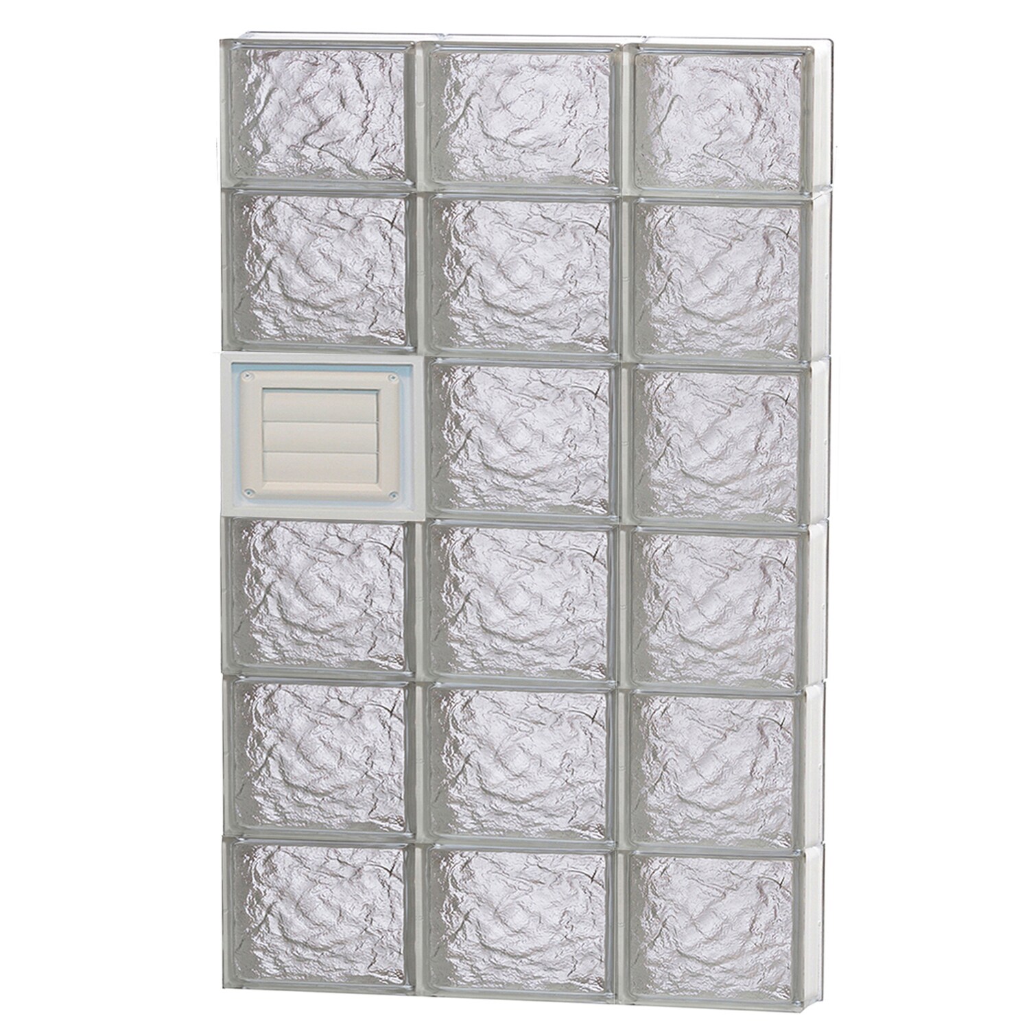 REDI2SET D2444IS Ice Glass 23-1/4-in x 42-1/2-in Frameless Replacement Dryer vent Glass Block Window